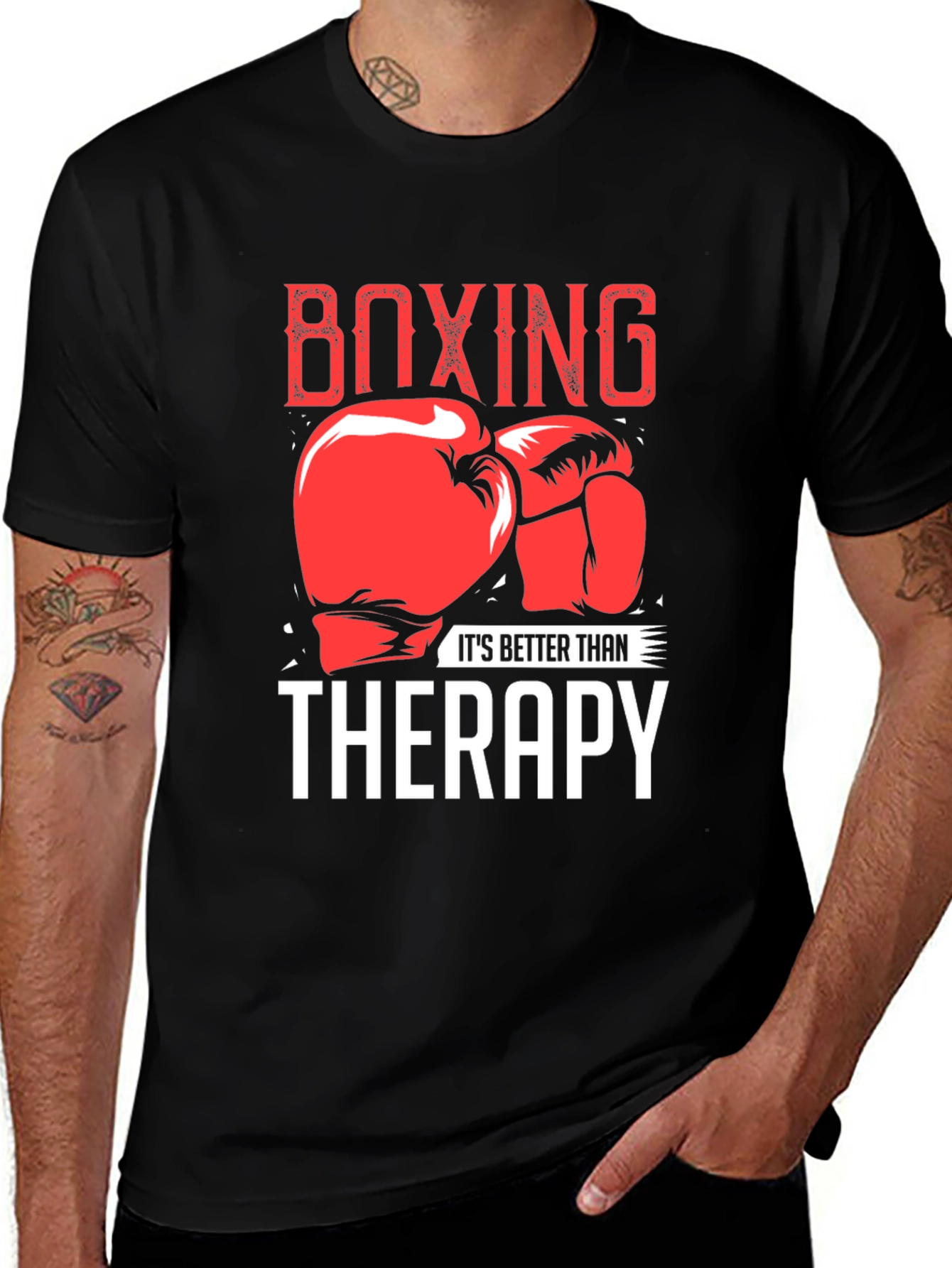 Black Boxing Therapy T-Shirt main image