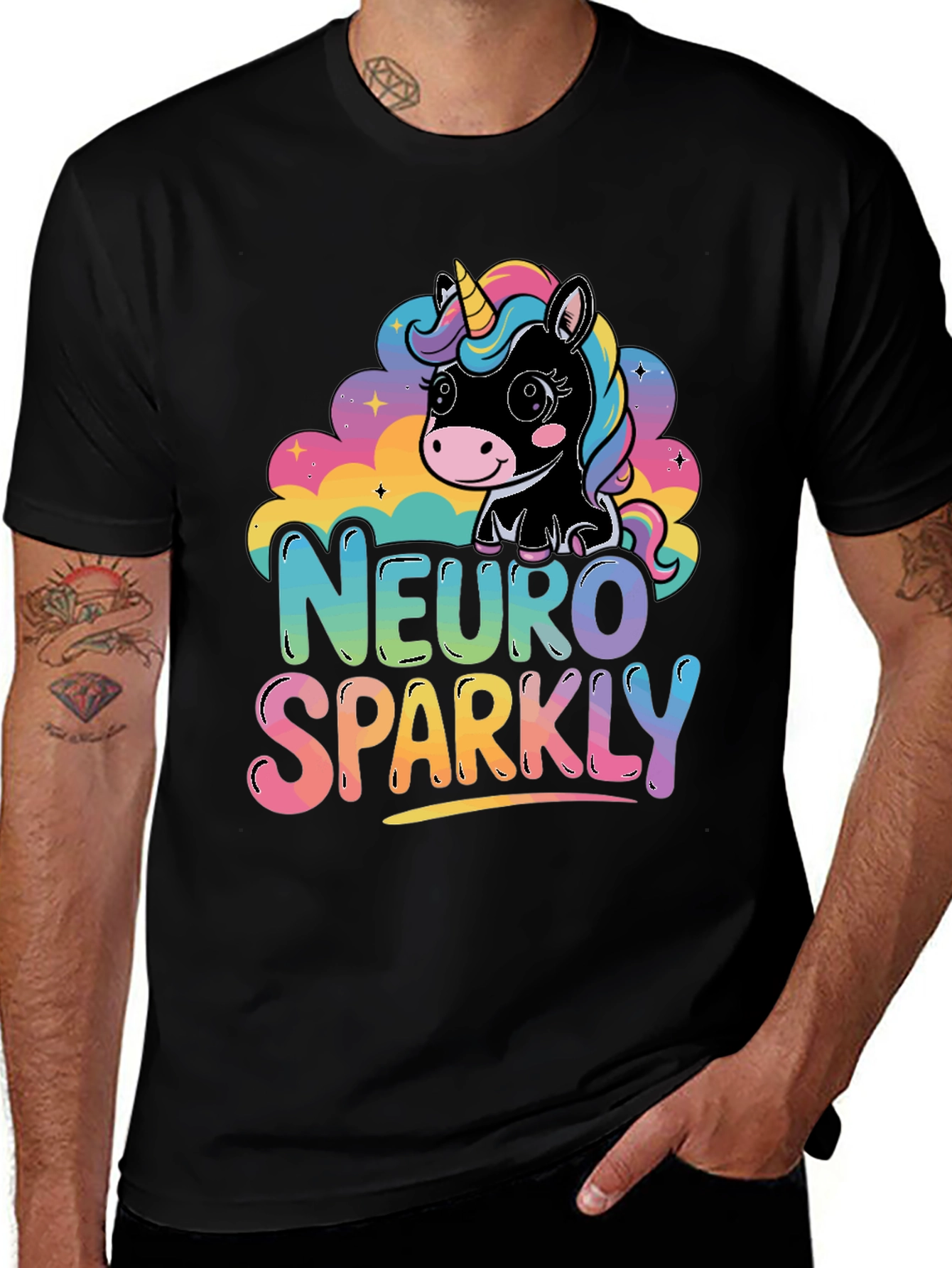 Variant 16 of Neuro Sparkly Unicorn Graphic Tee