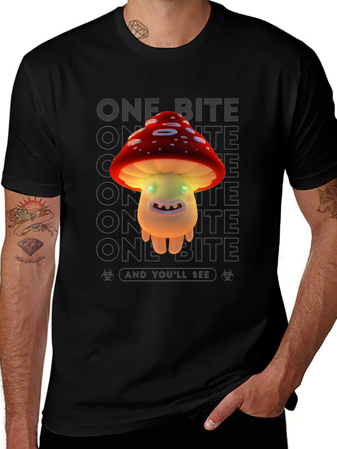Variant 29 of One Bite Mushroom Graphic T-Shirt