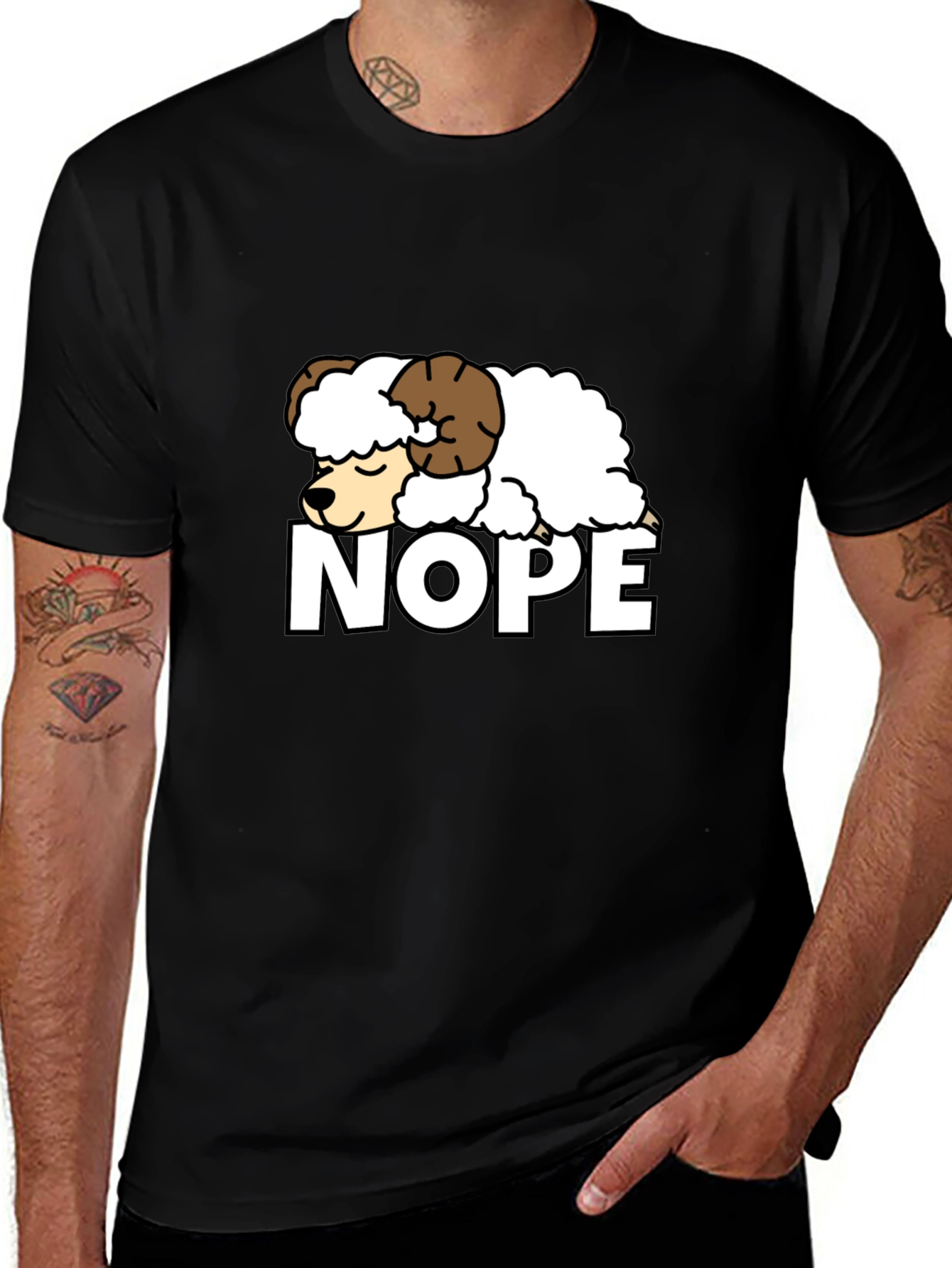 Variant 24 of Nope Sheep Graphic Tee - Funny Lazy Animal T-Shirt