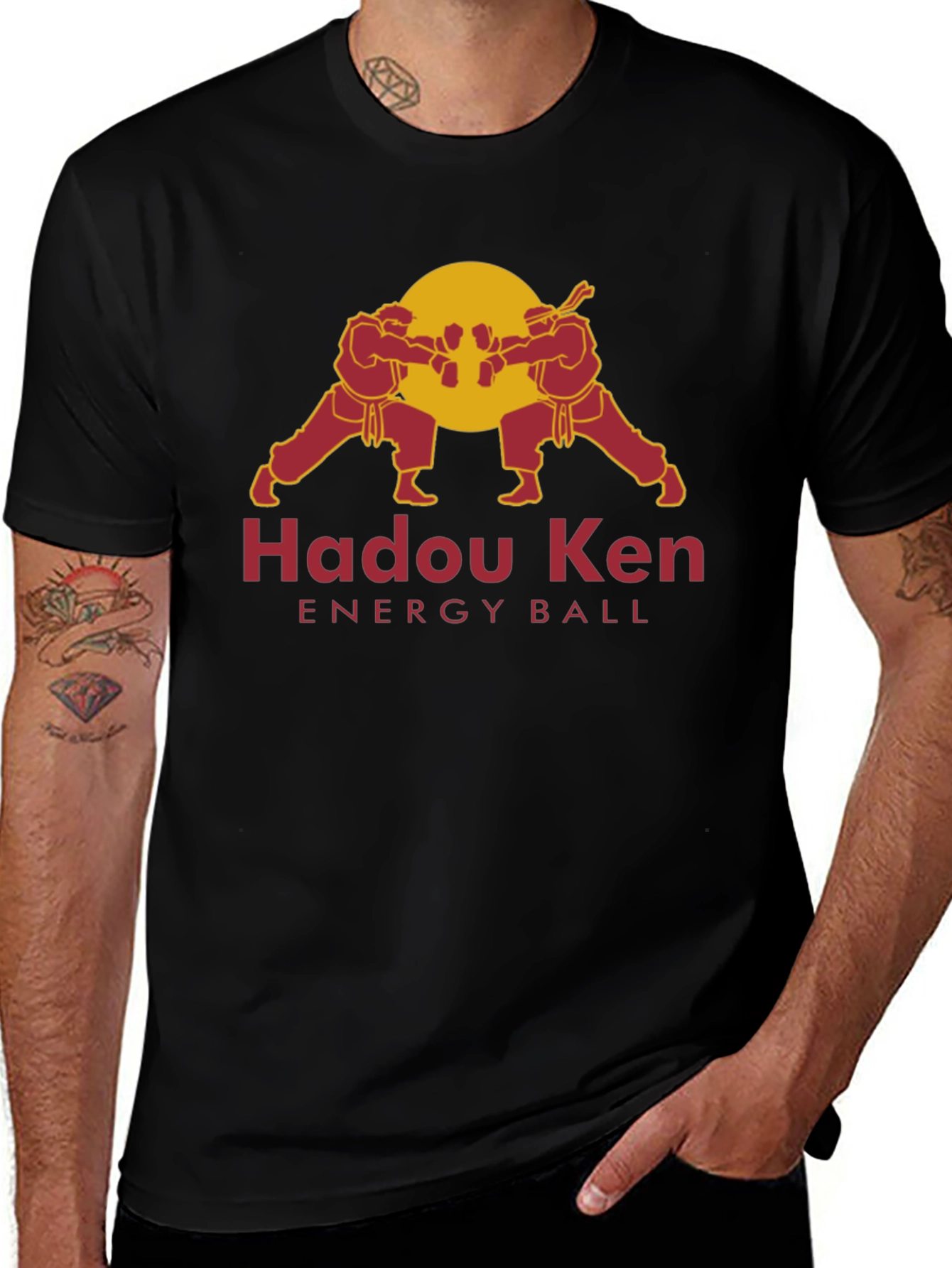 Variant 28 of Hadou Ken Energy Ball Black T-Shirt