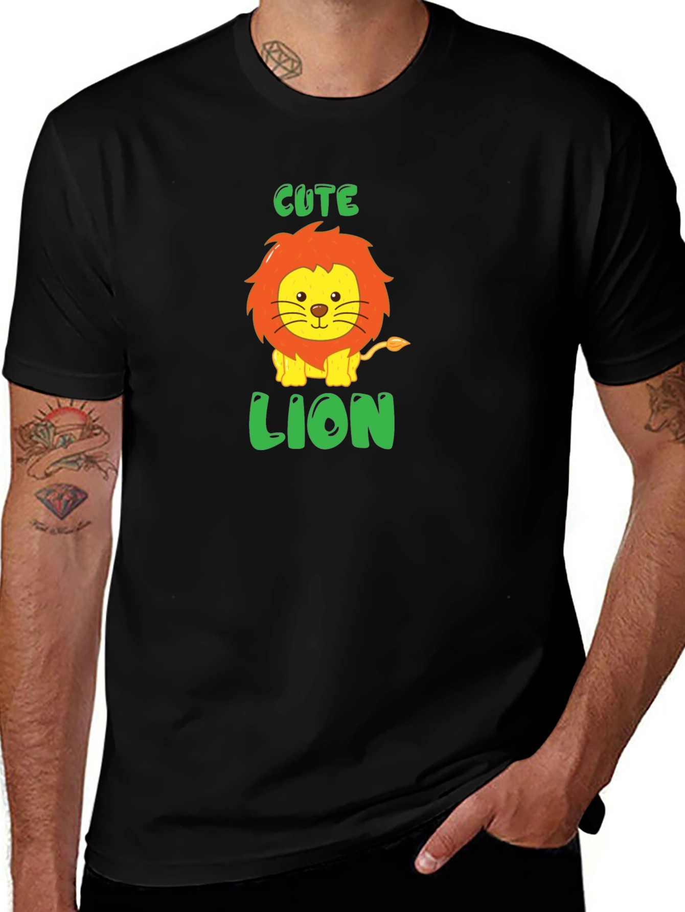Variant 21 of Cute Lion Graphic Tee - Soft Cotton Blend