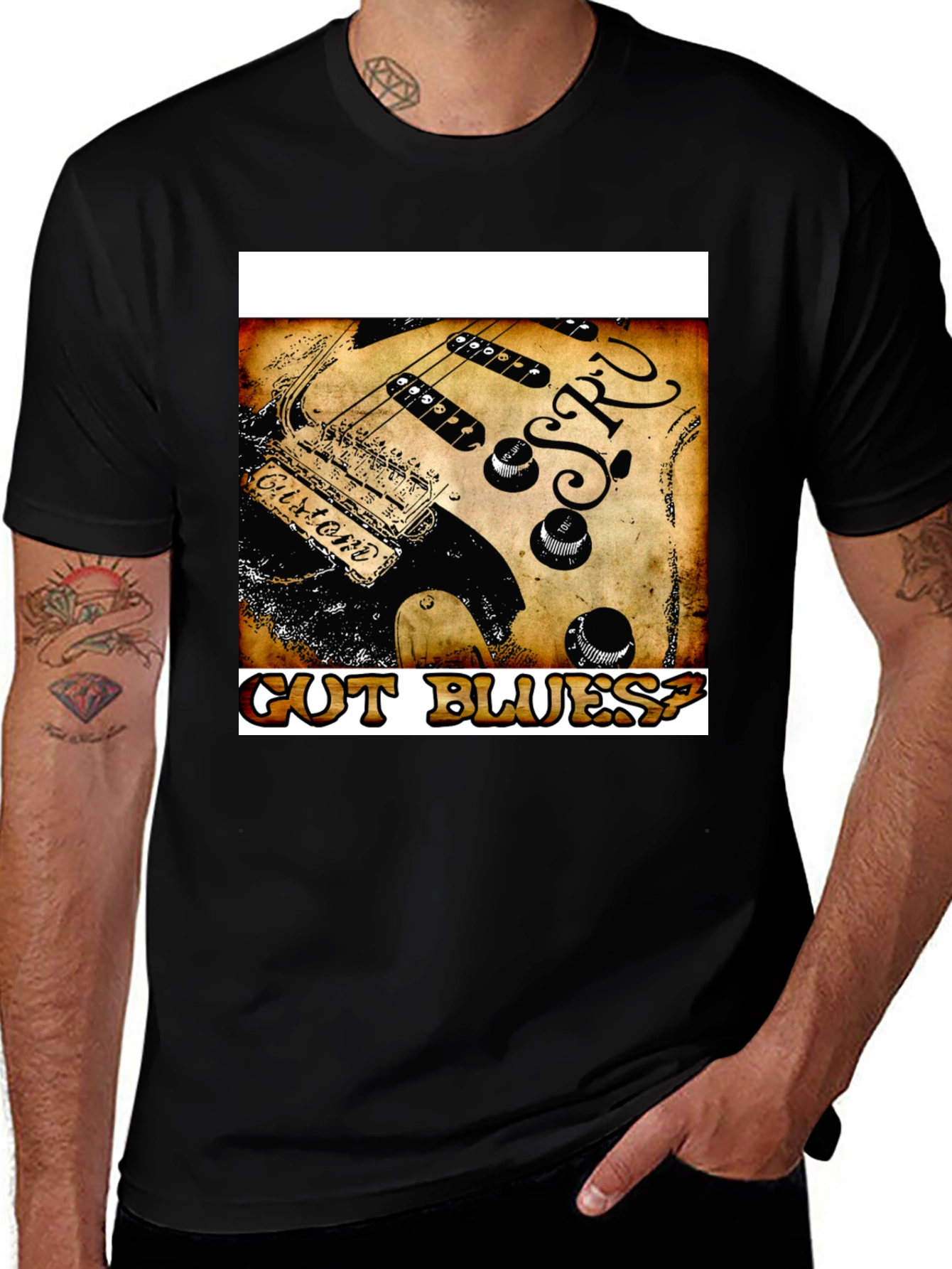 Variant 28 of Vintage Guitar Blues Graphic T-Shirt