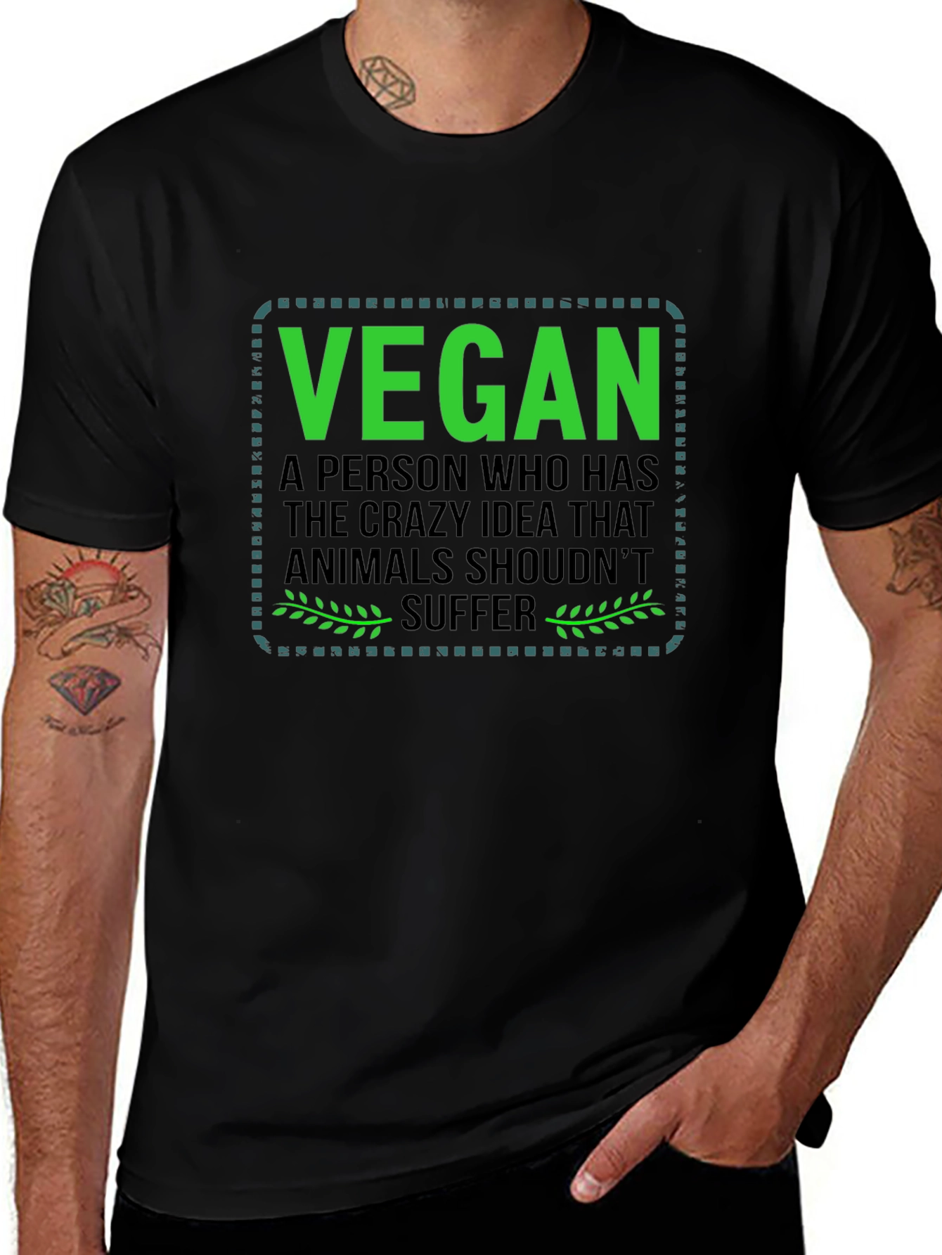 Variant 7 of Vegan T-Shirt: Animals Shouldn't Suffer