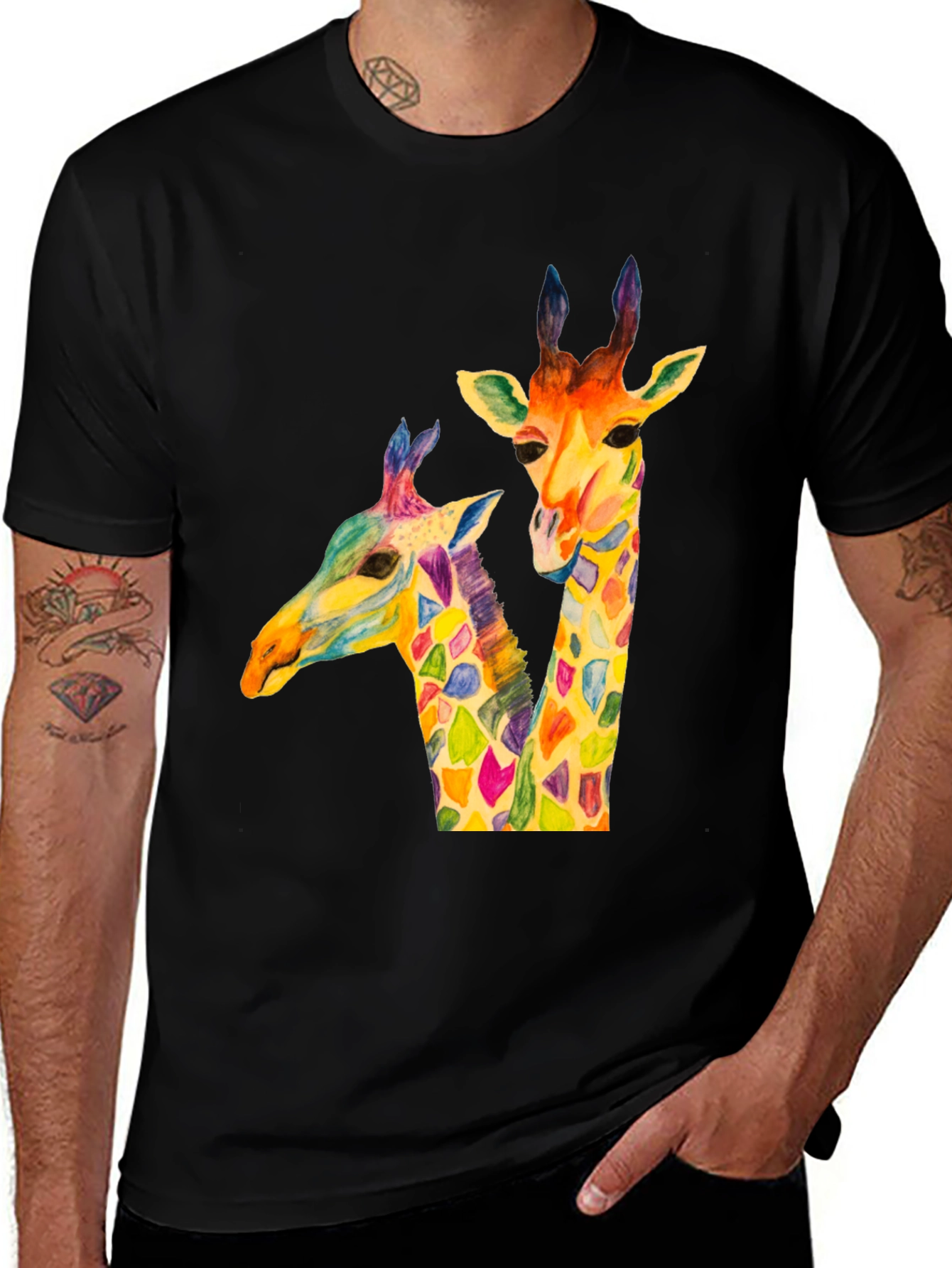 Variant 15 of Colorful Giraffe Graphic T-Shirt