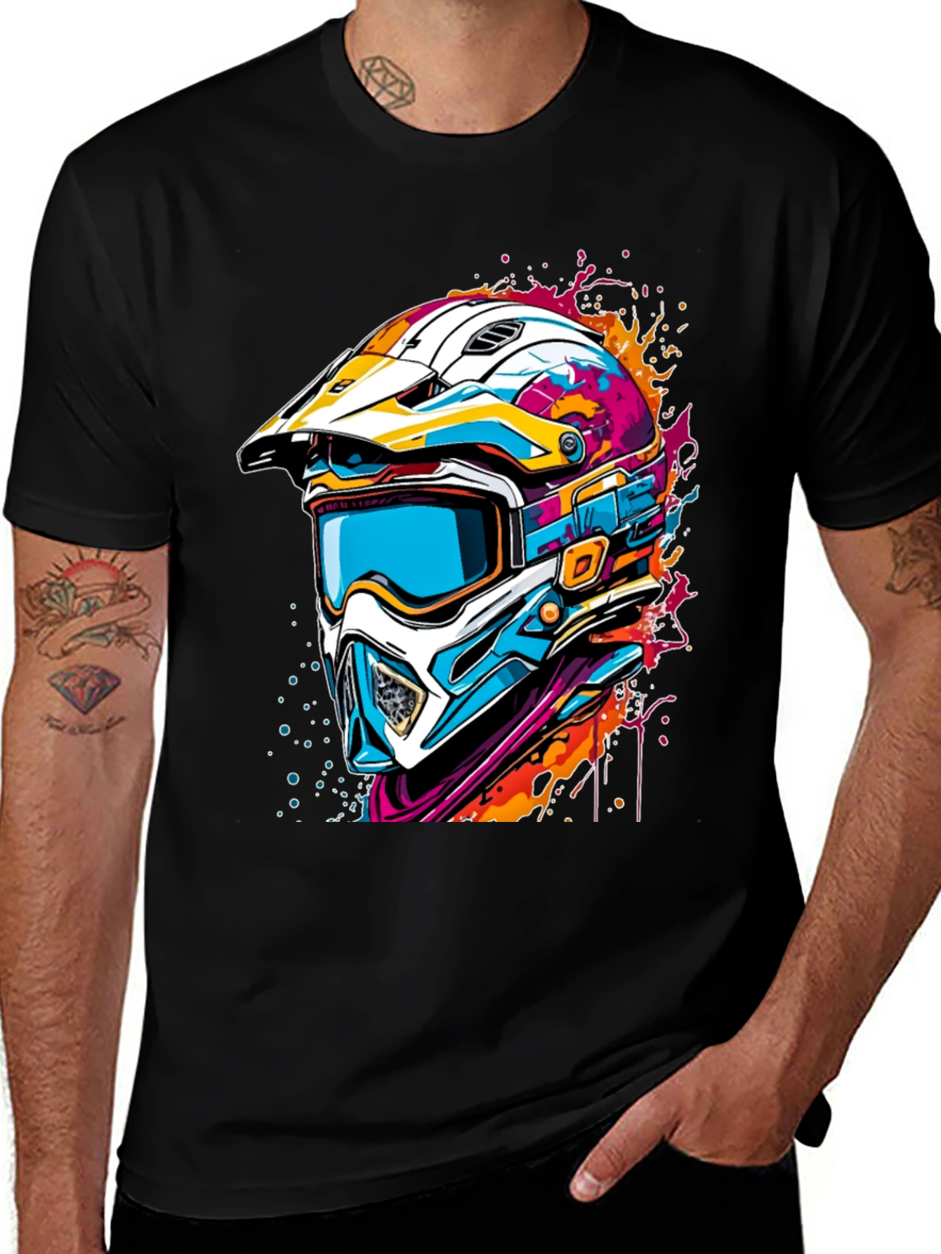 Variant 24 of Bold Motocross Helmet Tee - Ride in Style