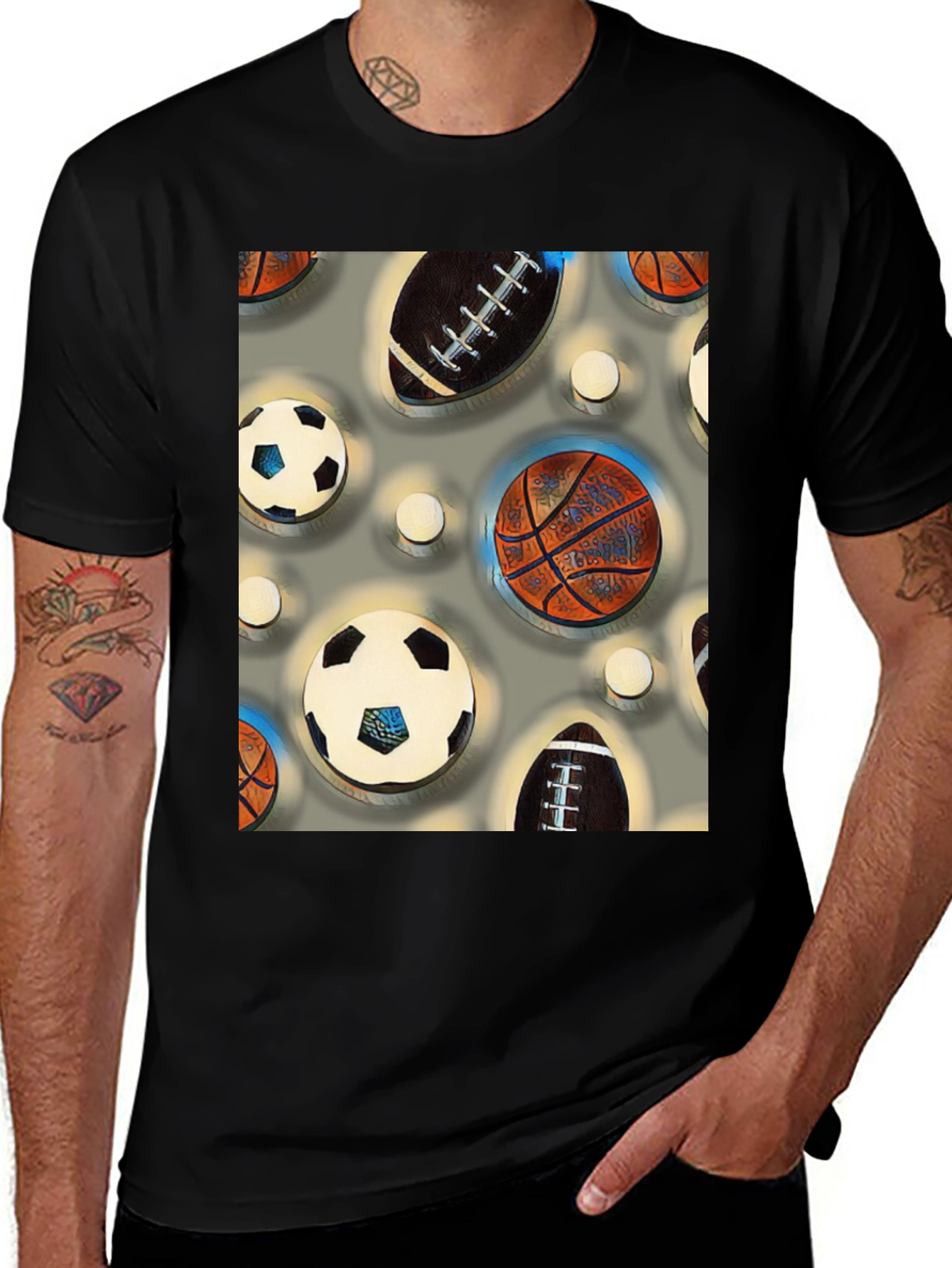 Variant 21 of Sports Balls Patterned Tee