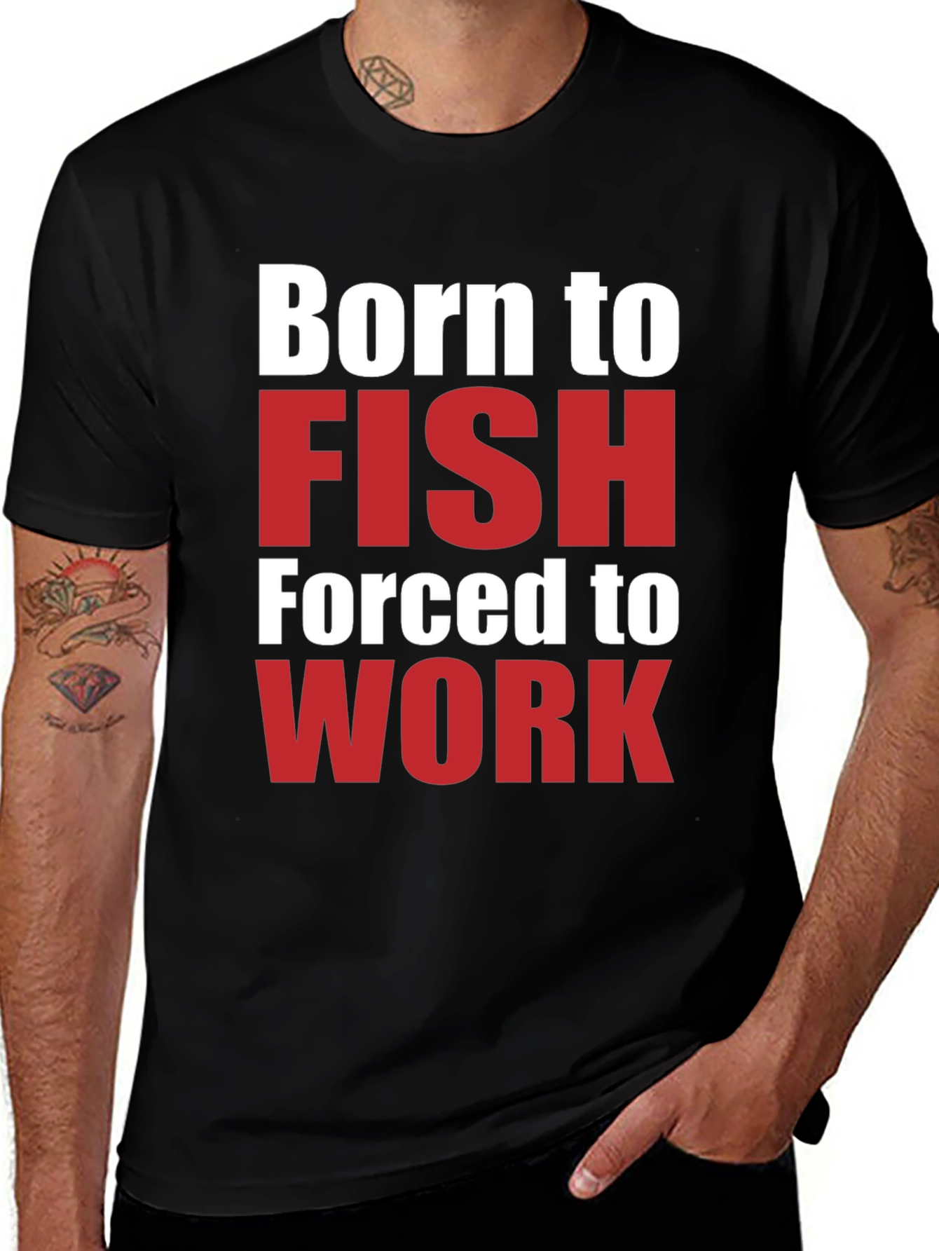 Variant 8 of Born to Fish T-Shirt - Funny Fishing Lover Tee