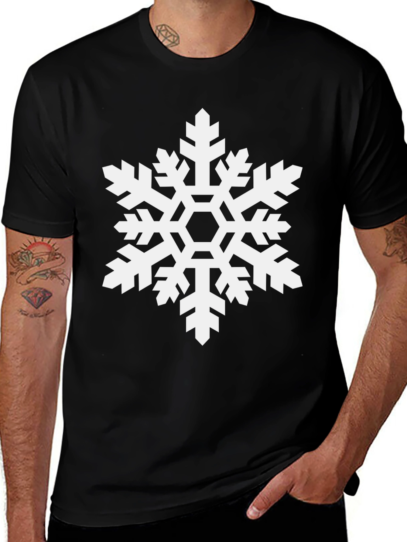 Variant 24 of Snowflake Graphic Tee - Winter Holiday Shirt