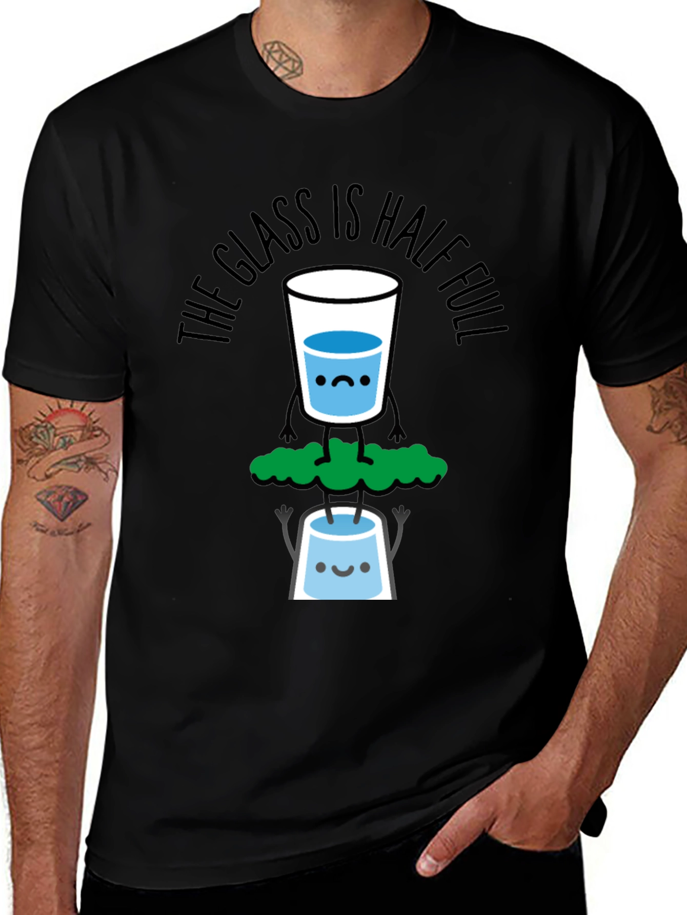 Variant 22 of Optimistic Glass Half Full Graphic T-Shirt
