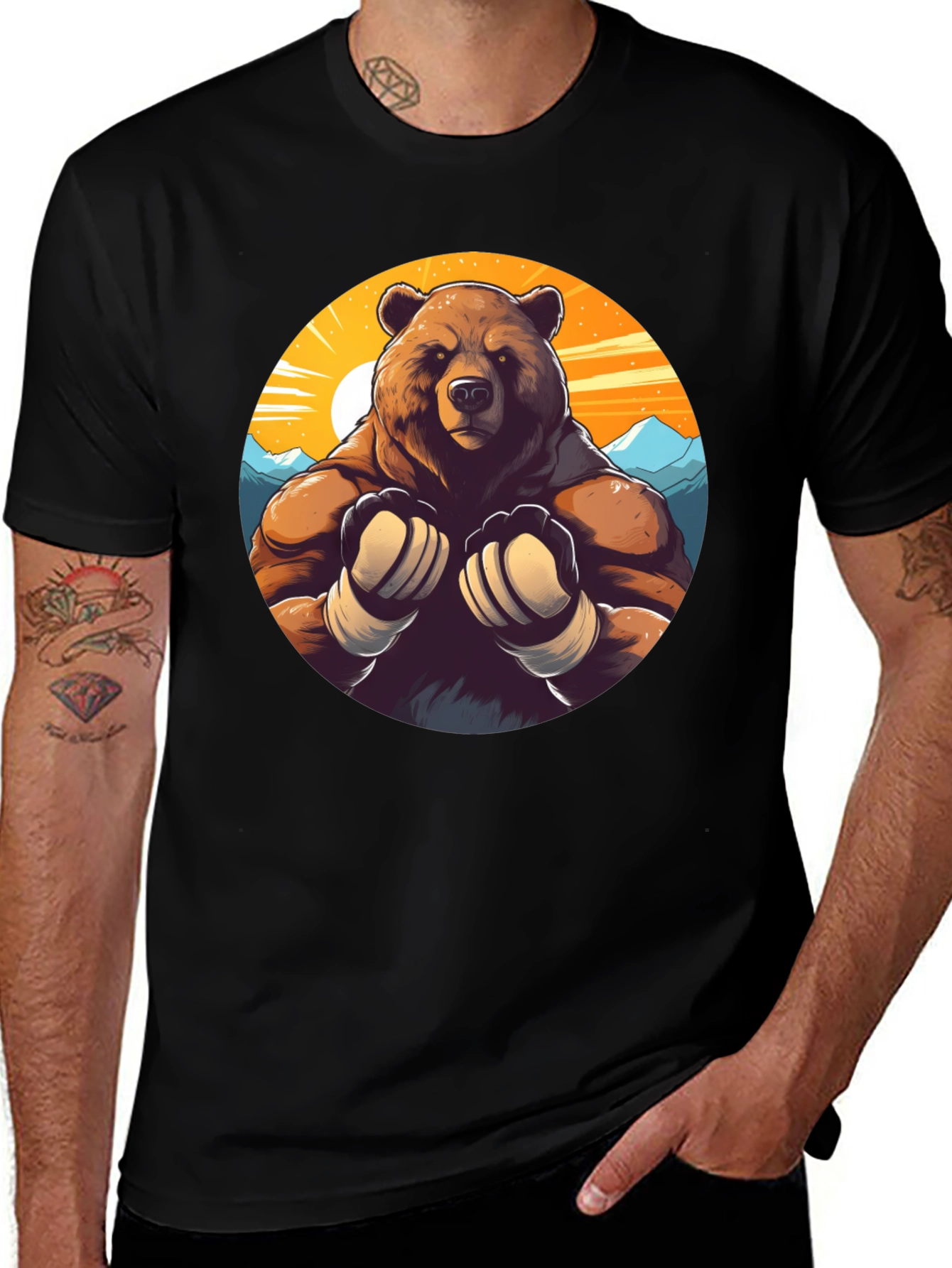 Variant 15 of Bear Boxer T-Shirt - Graphic Tee