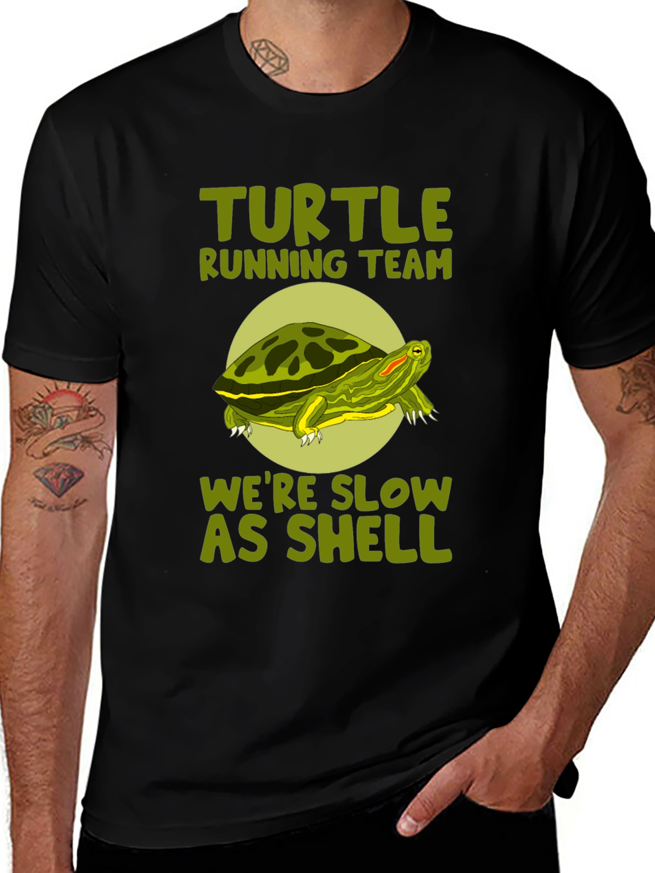 Variant 2 of Turtle Running Team T-Shirt - We're Slow As Shell Funny Tee