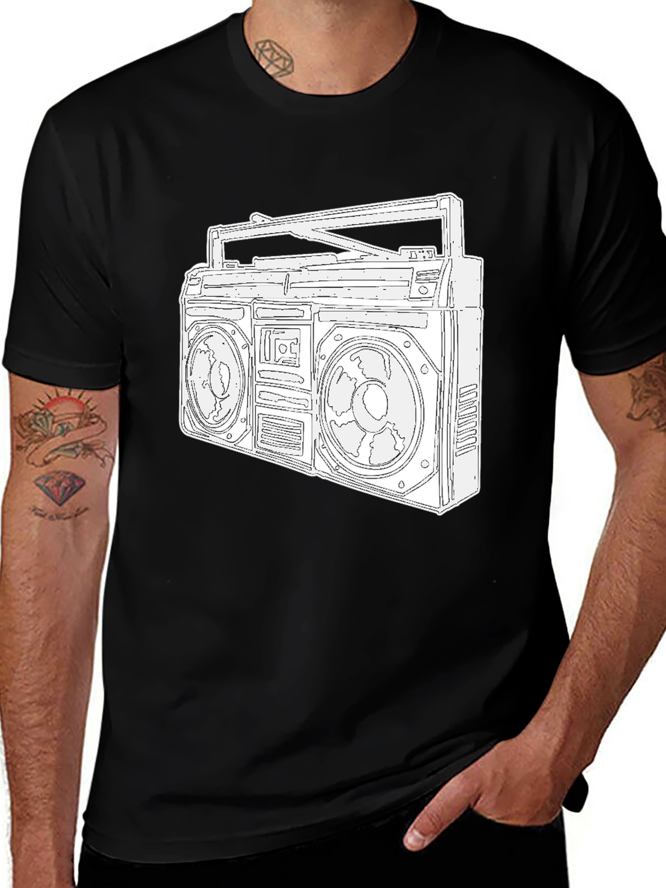 Variant 11 of Boombox Graphic Tee - Retro Music Style