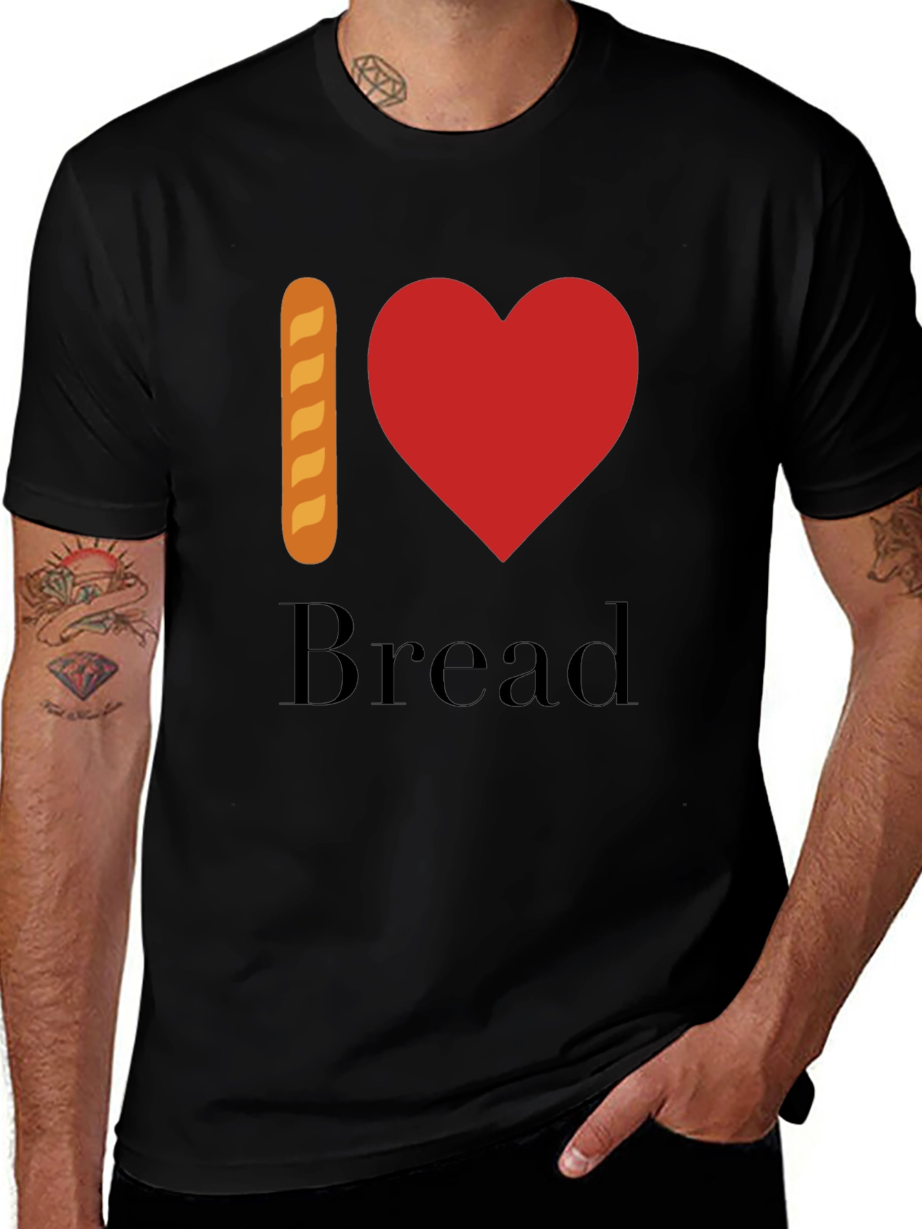 Variant 10 of I Love Bread T-Shirt - Novelty Foodie Tee