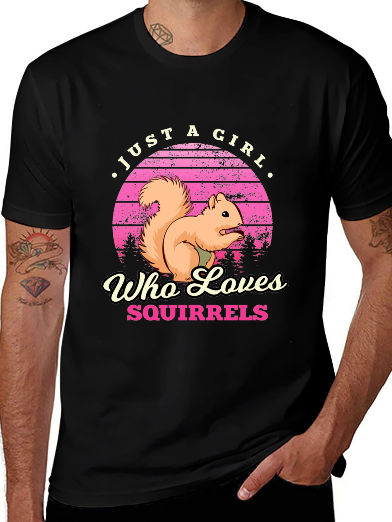 Variant 24 of Squirrel Lover T-Shirt - Just a Girl Who Loves Squirrels