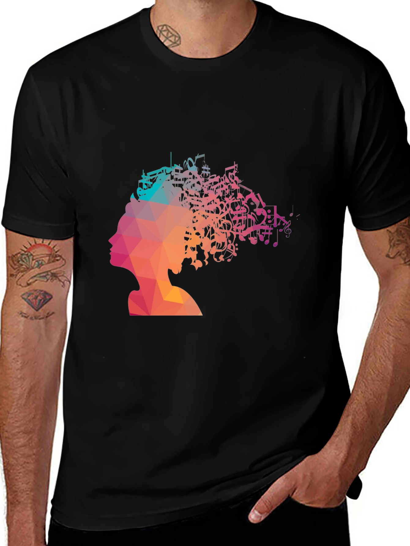 Variant 24 of Music Mind T-Shirt - Poly Art Silhouette 