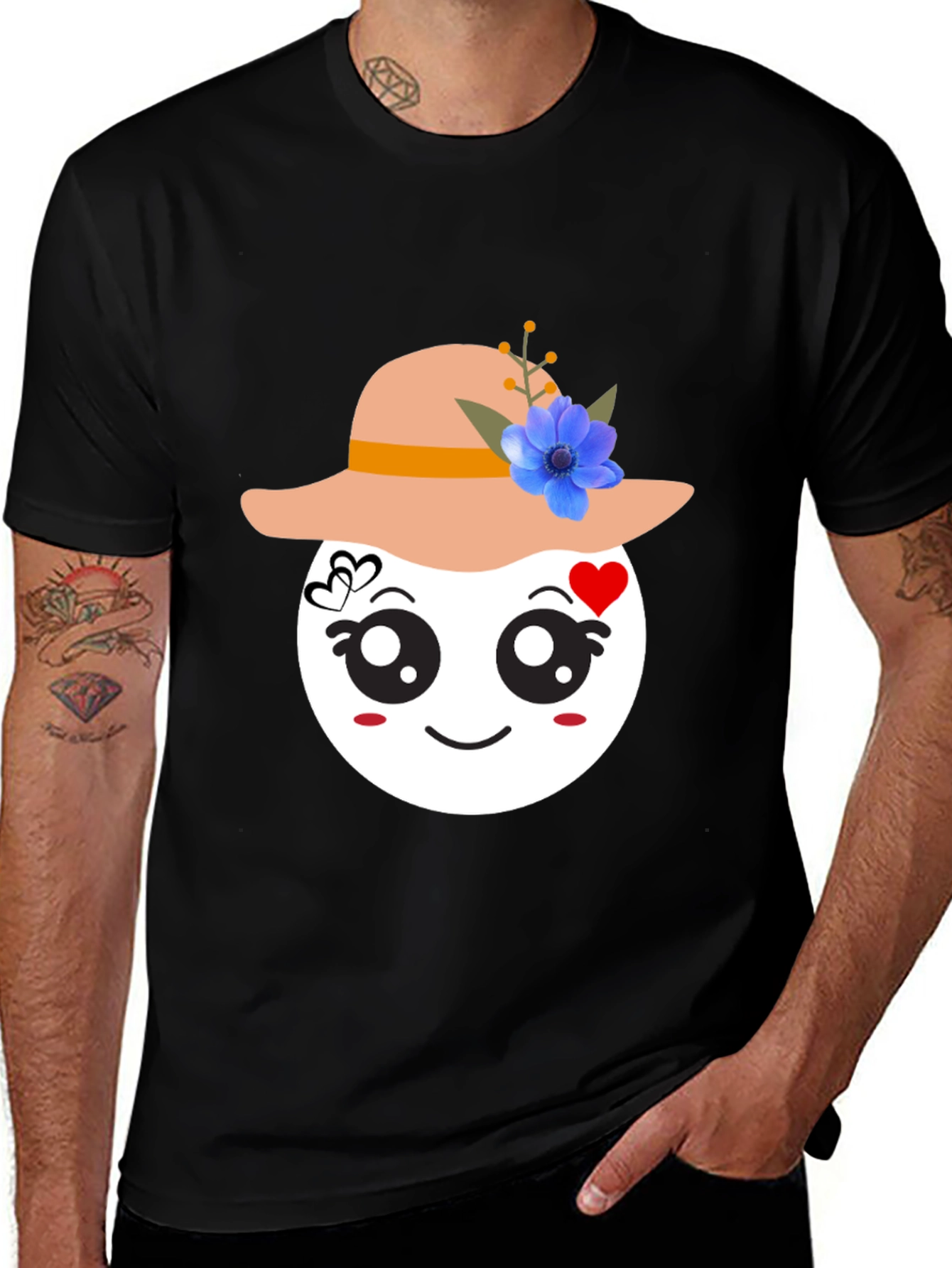 Variant 17 of Whimsical Graphic Tee: Egg Head with Hat