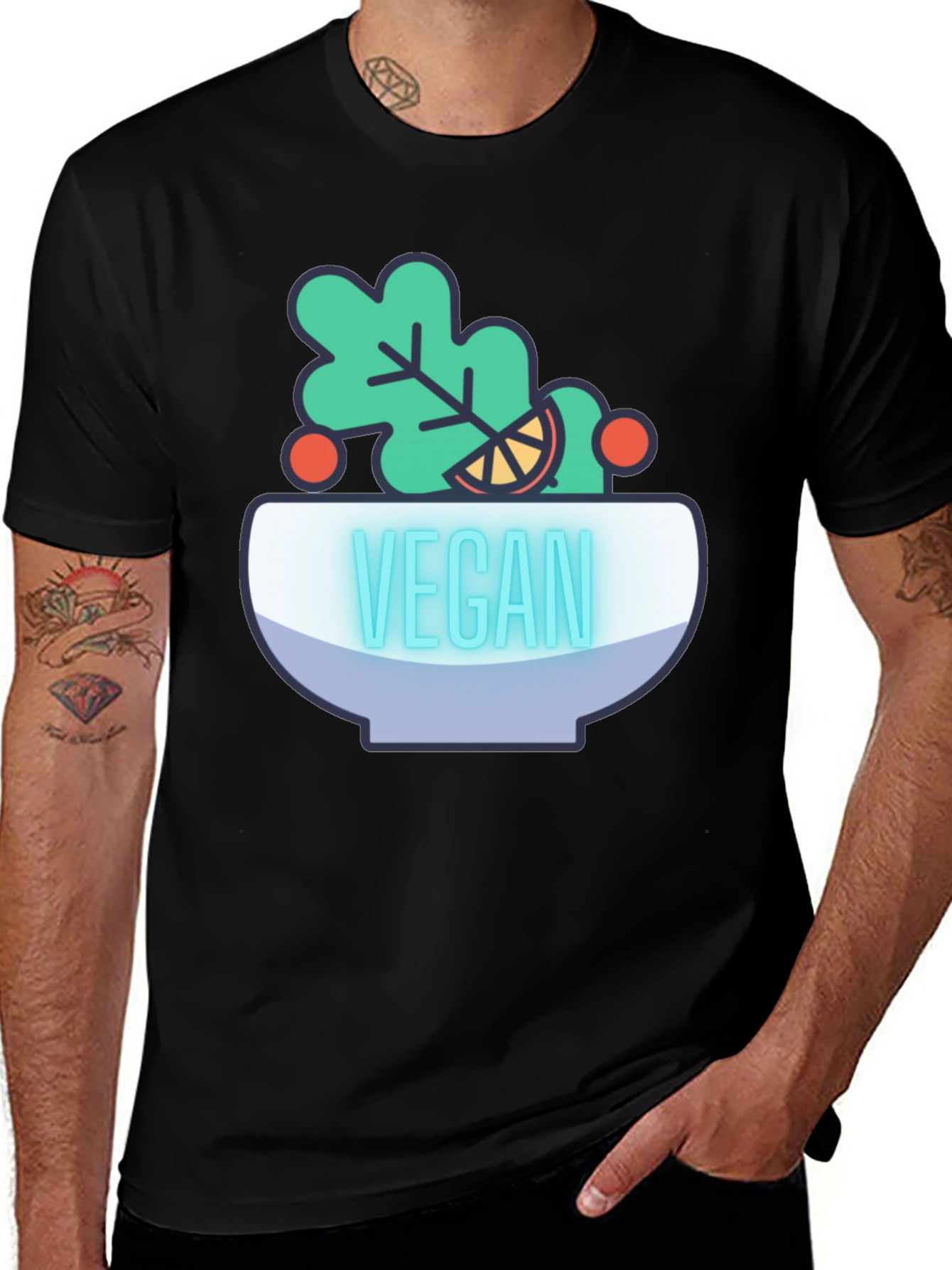 Variant 25 of Vegan Graphic T-Shirt - Eat Green & Stay Healthy