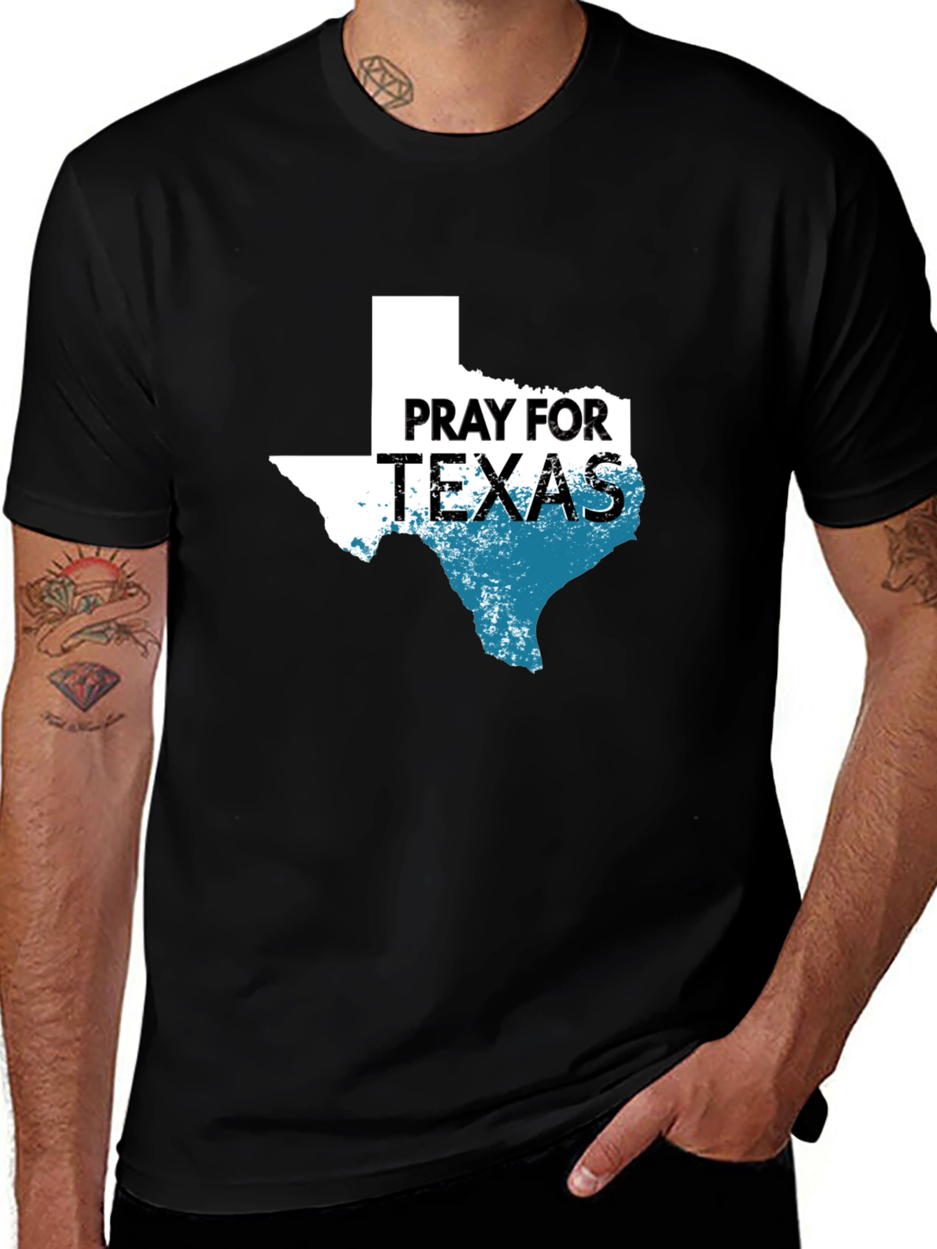 Black Pray for Texas Graphic Tee main image