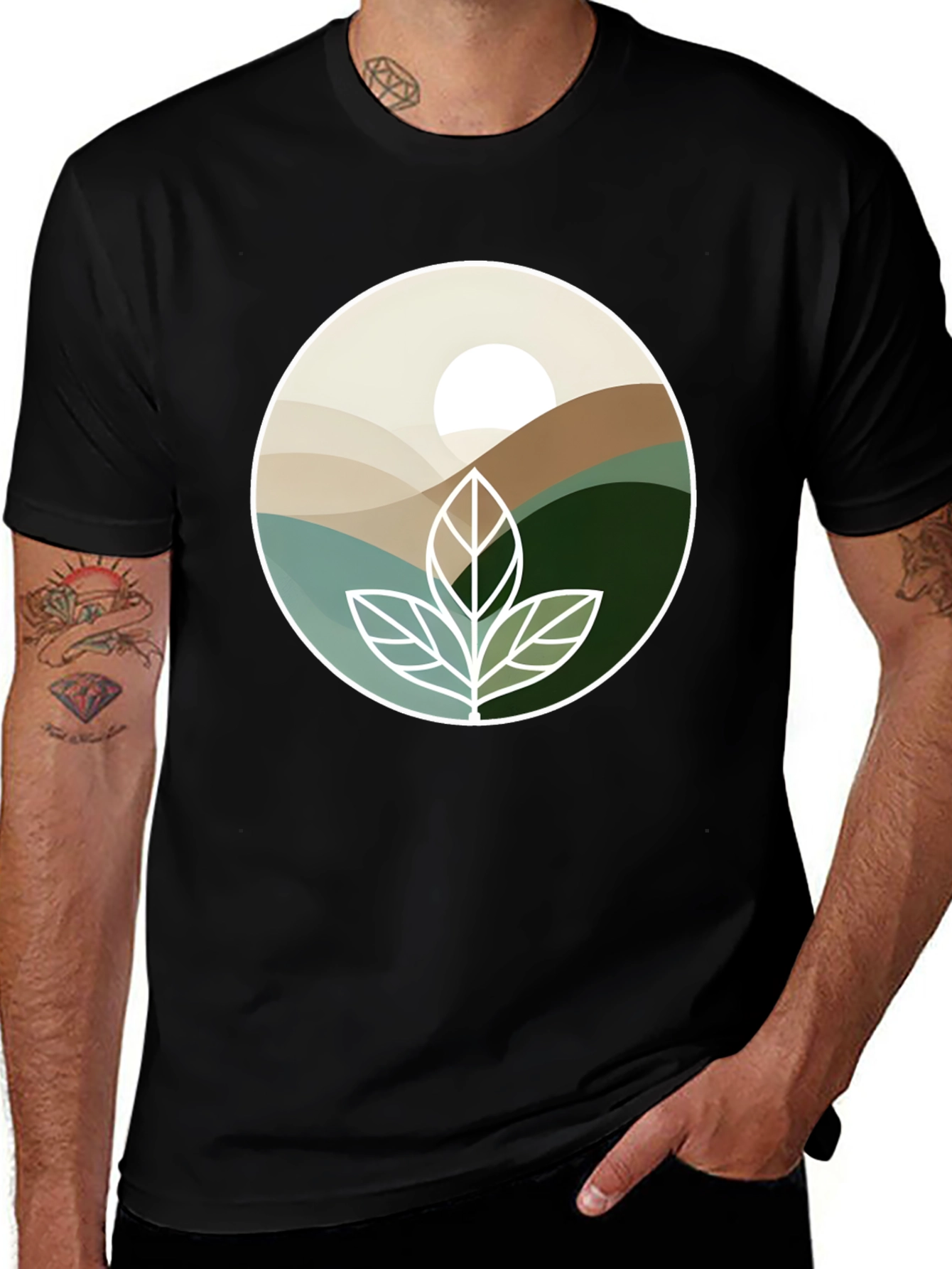 Variant 12 of Nature Inspired Graphic Tee - Black