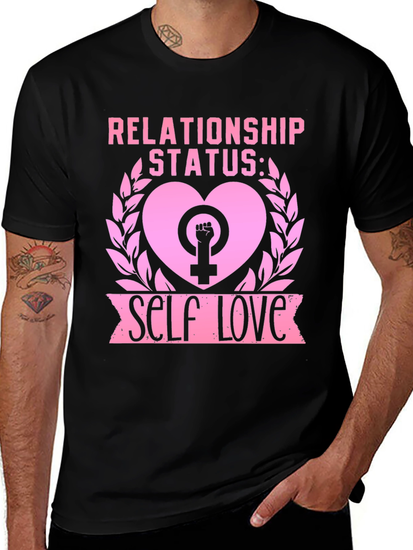 Variant 18 of Self Love Relationship Status Black T-Shirt