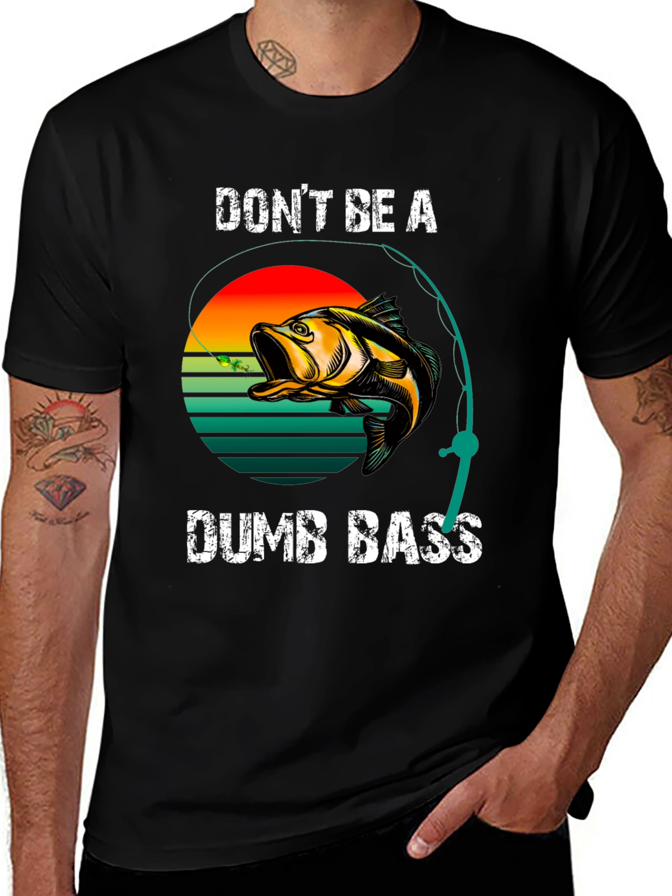 Variant 9 of Don't Be A Dumb Bass Fishing T-Shirt