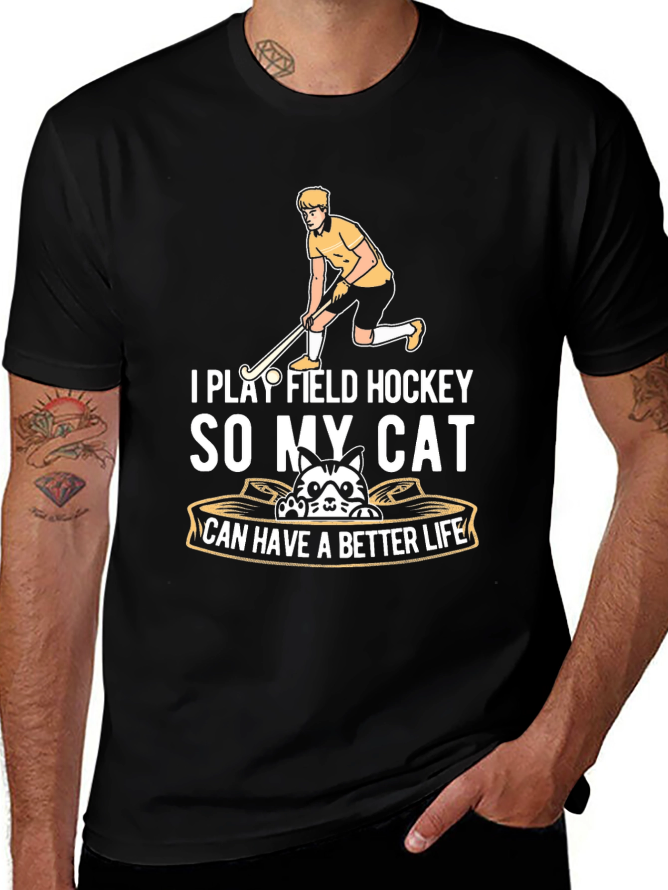 Variant 29 of Field Hockey Cat Lover T-Shirt