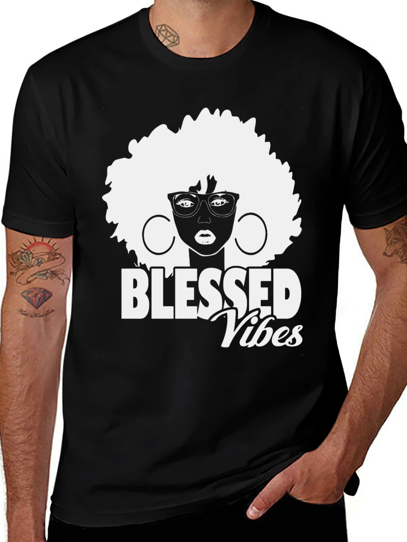 Variant 18 of Blessed Vibes Afro Woman Graphic T-Shirt