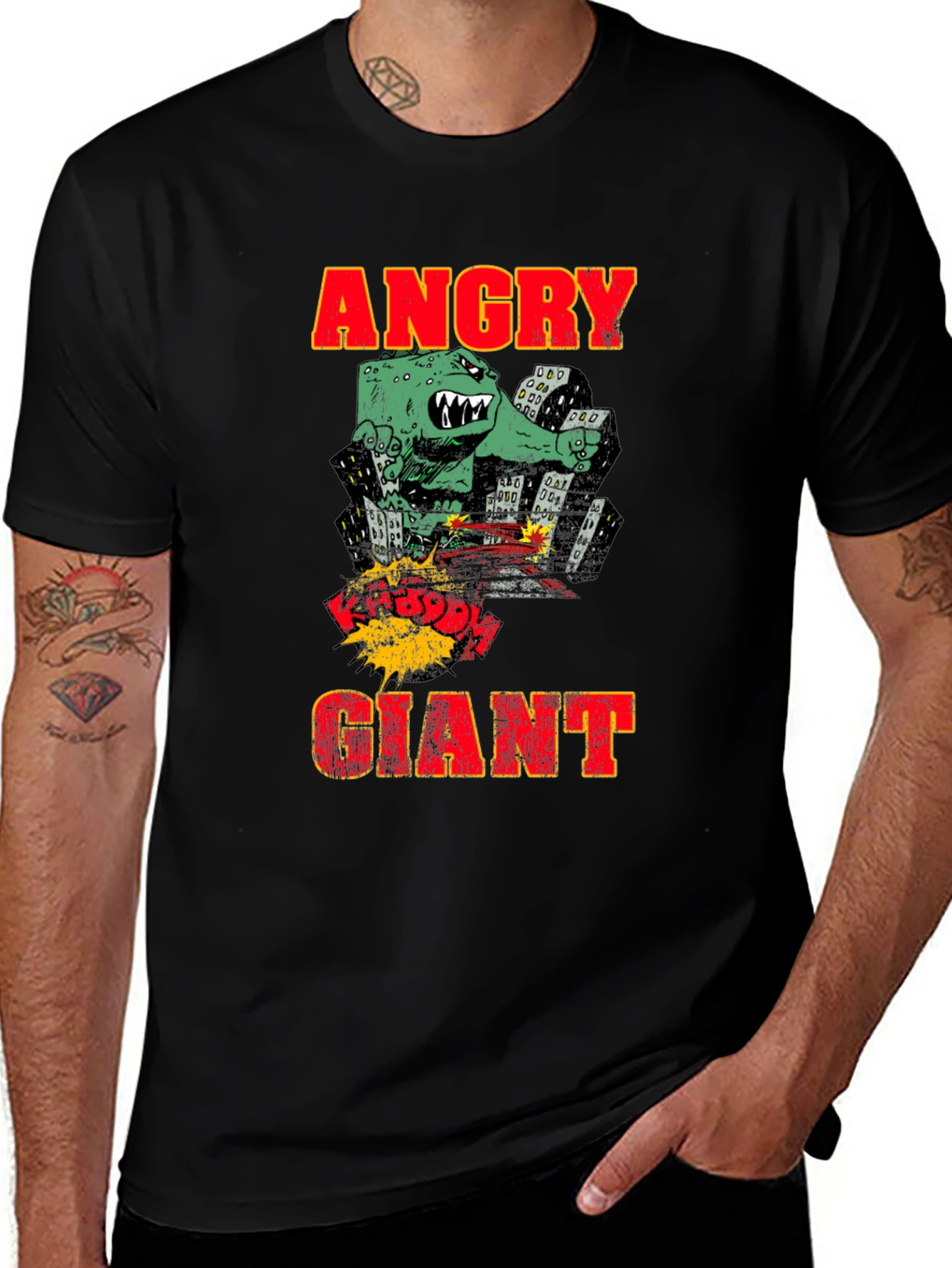Variant 2 of Angry Giant Monster Graphic Print T-Shirt