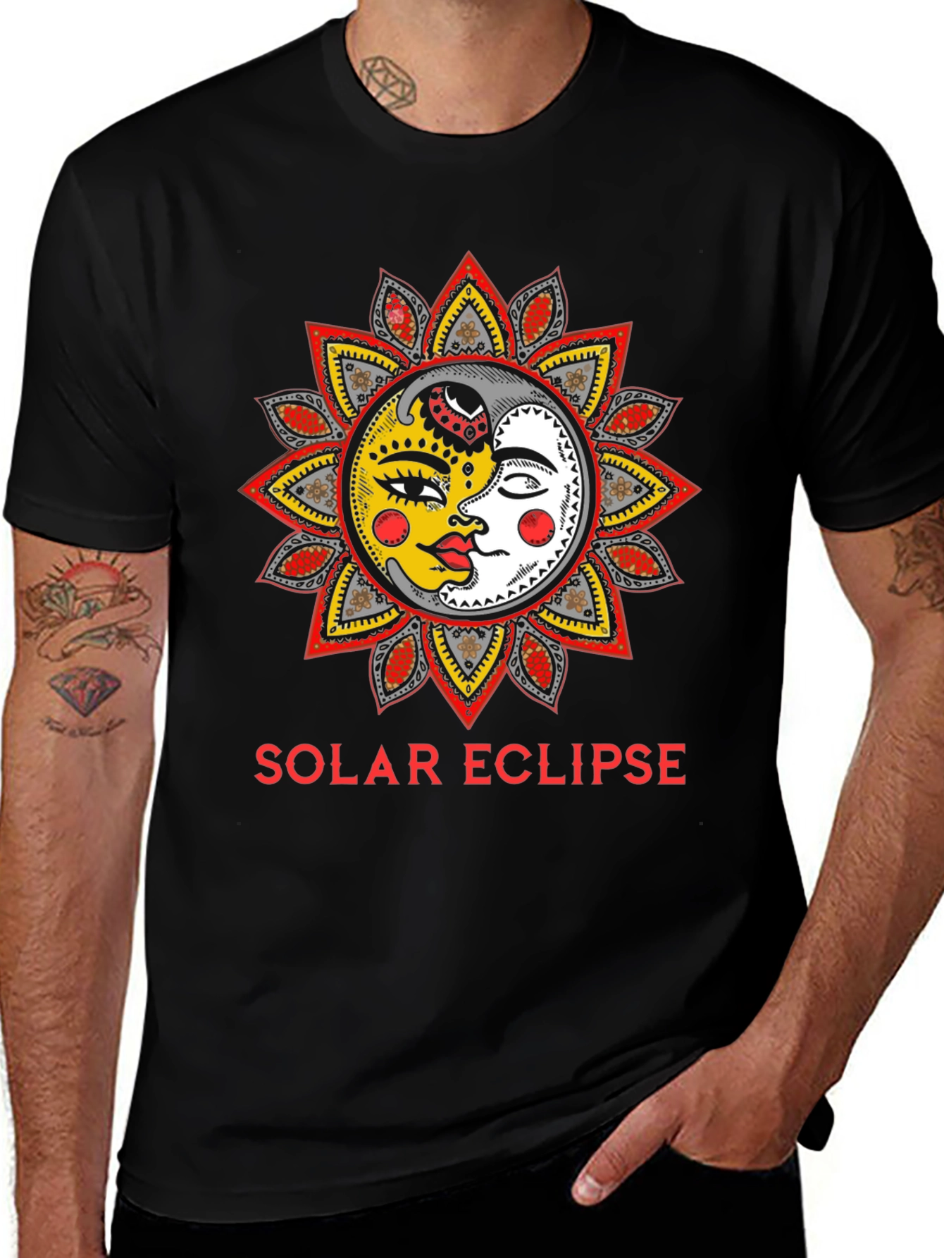 Variant 21 of Solar Eclipse Graphic Print T-Shirt - Unisex Fashion Top