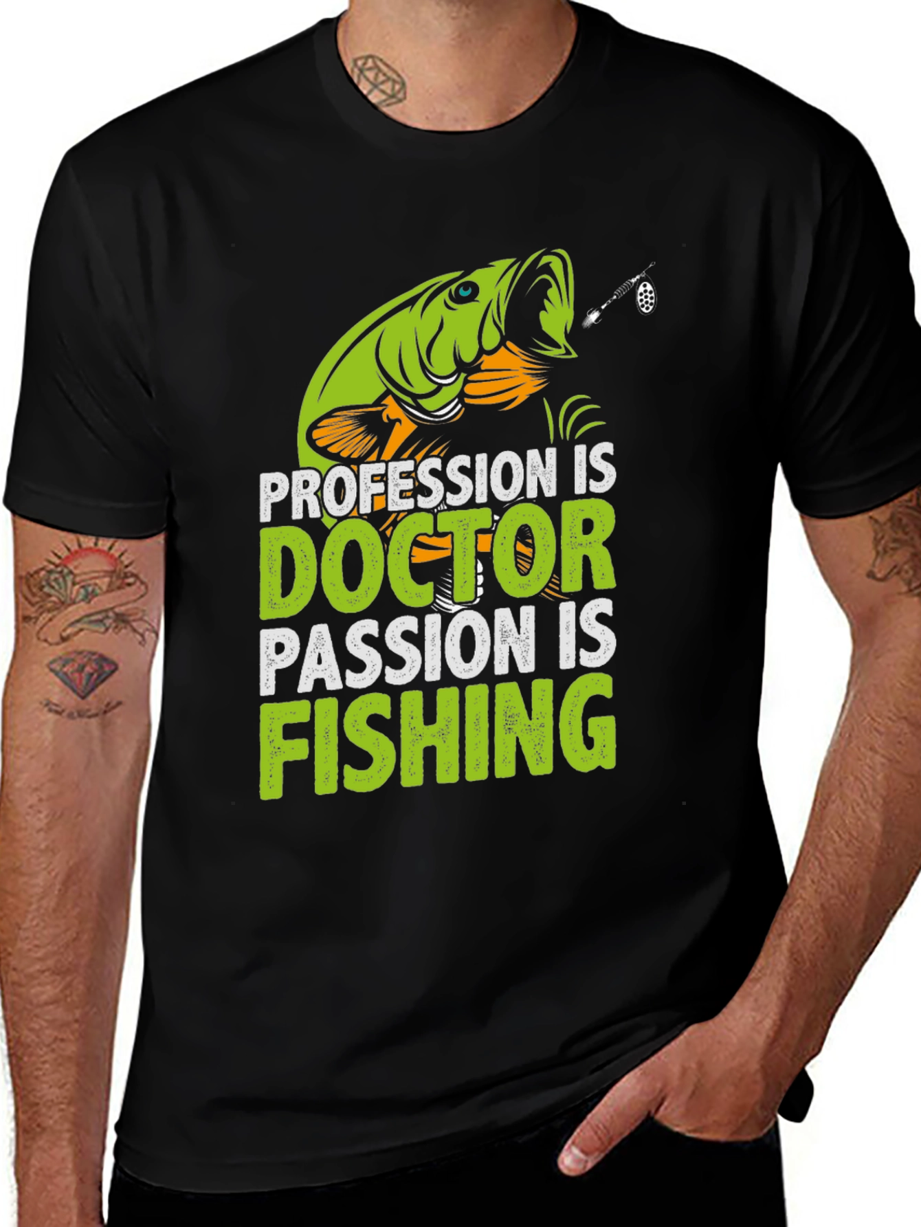 Variant 20 of Doctor Fishing Passion T-Shirt - Novelty Graphic Tee