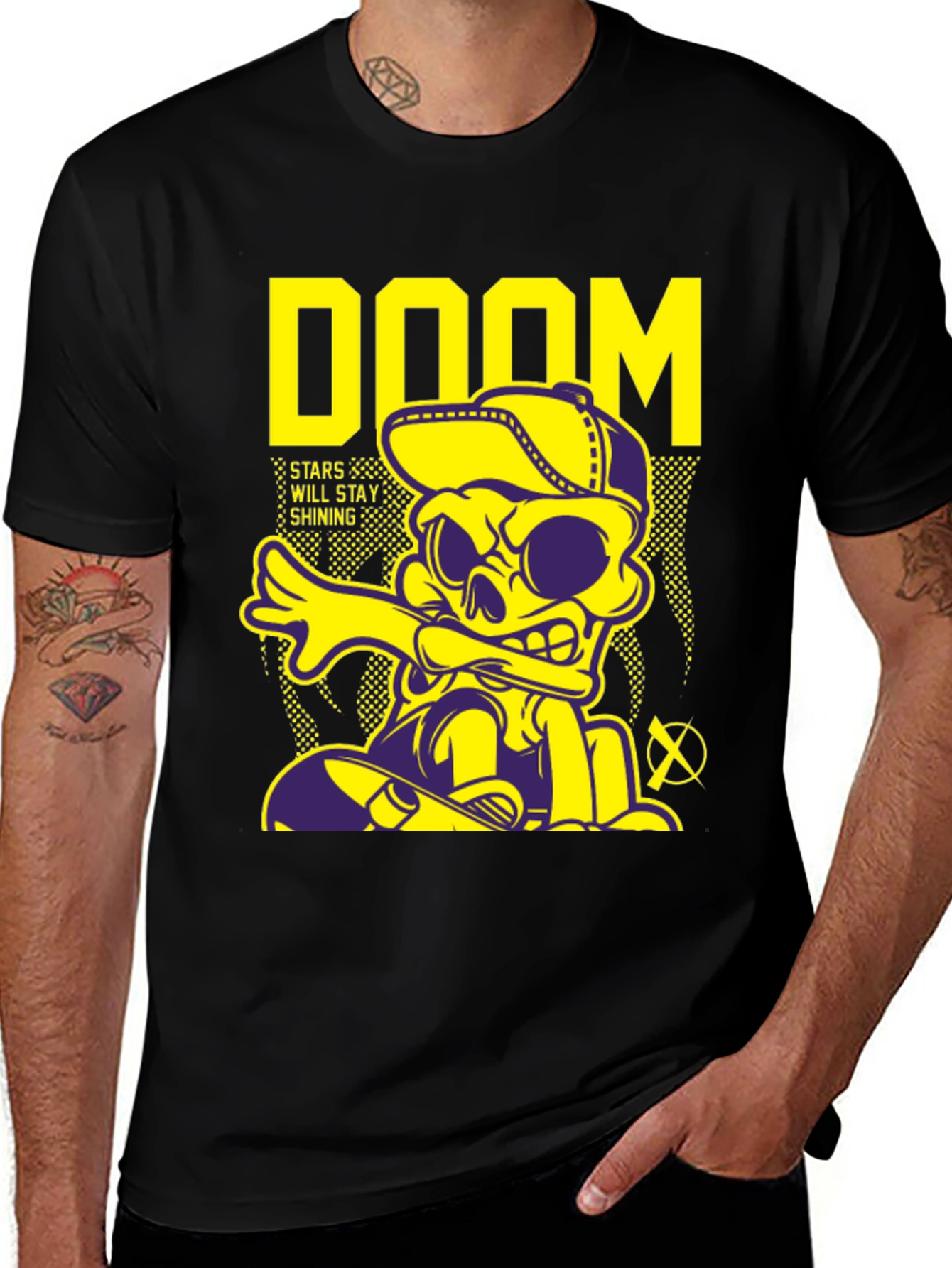 Variant 18 of Doom Stars Shining Black Graphic T-Shirt