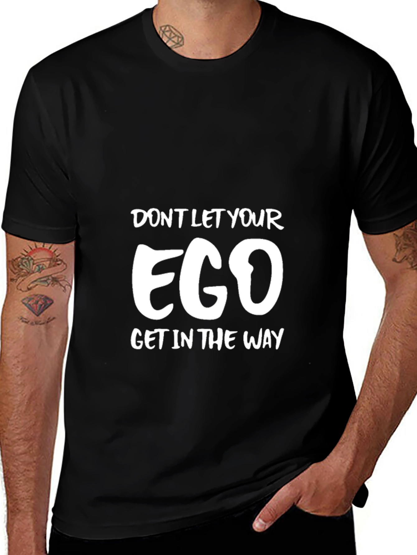 Variant 10 of Ego Graphic Tee - Motivational Black T-Shirt