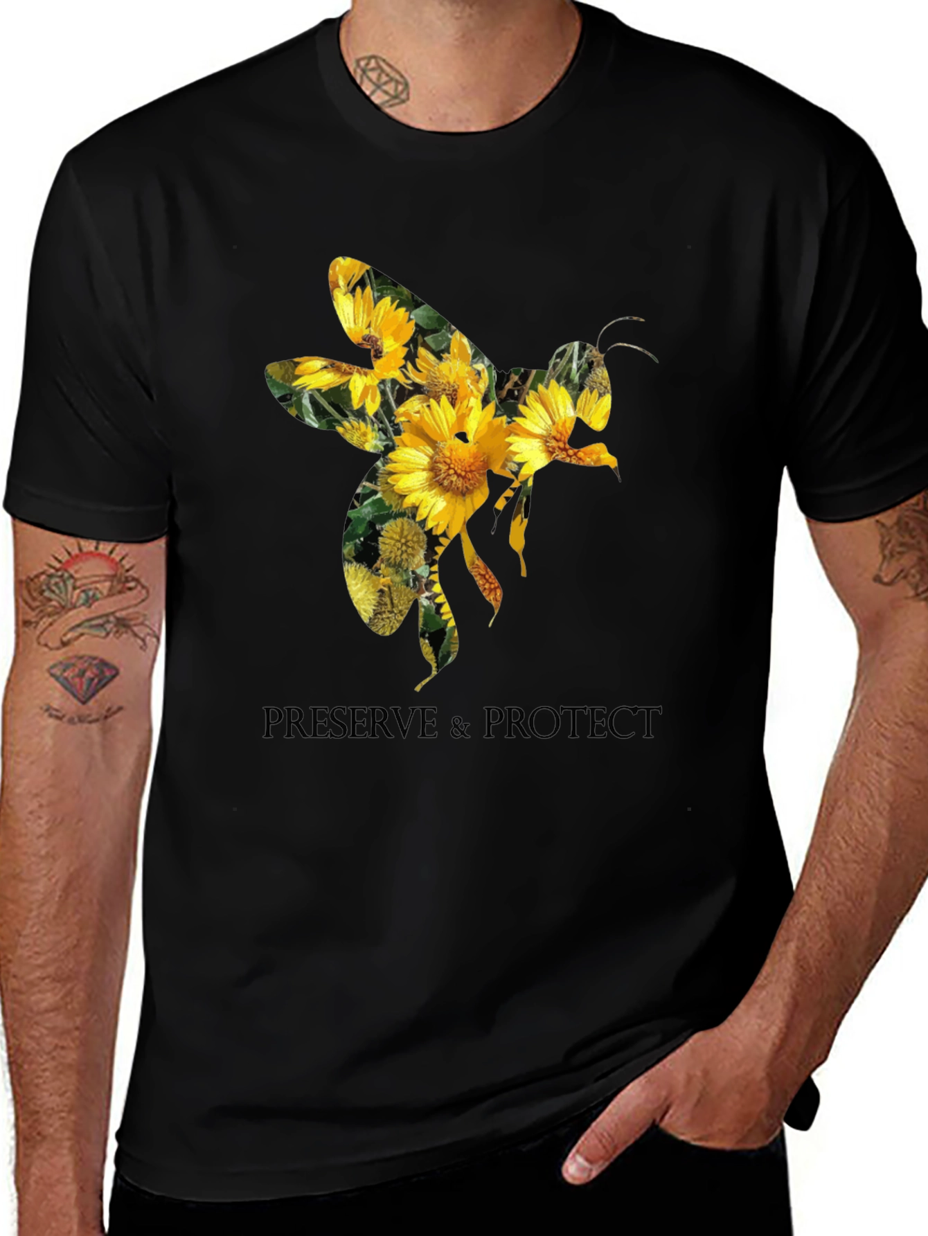 Variant 22 of Preserve & Protect Bee Sunflower Graphic Tee