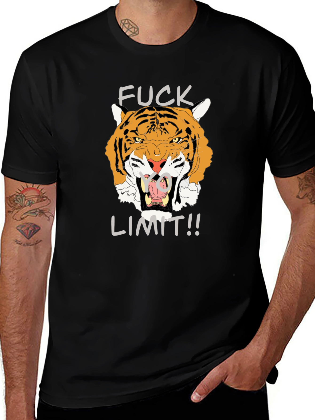 Variant 25 of Tiger Graphic T-Shirt - Fuck Limit
