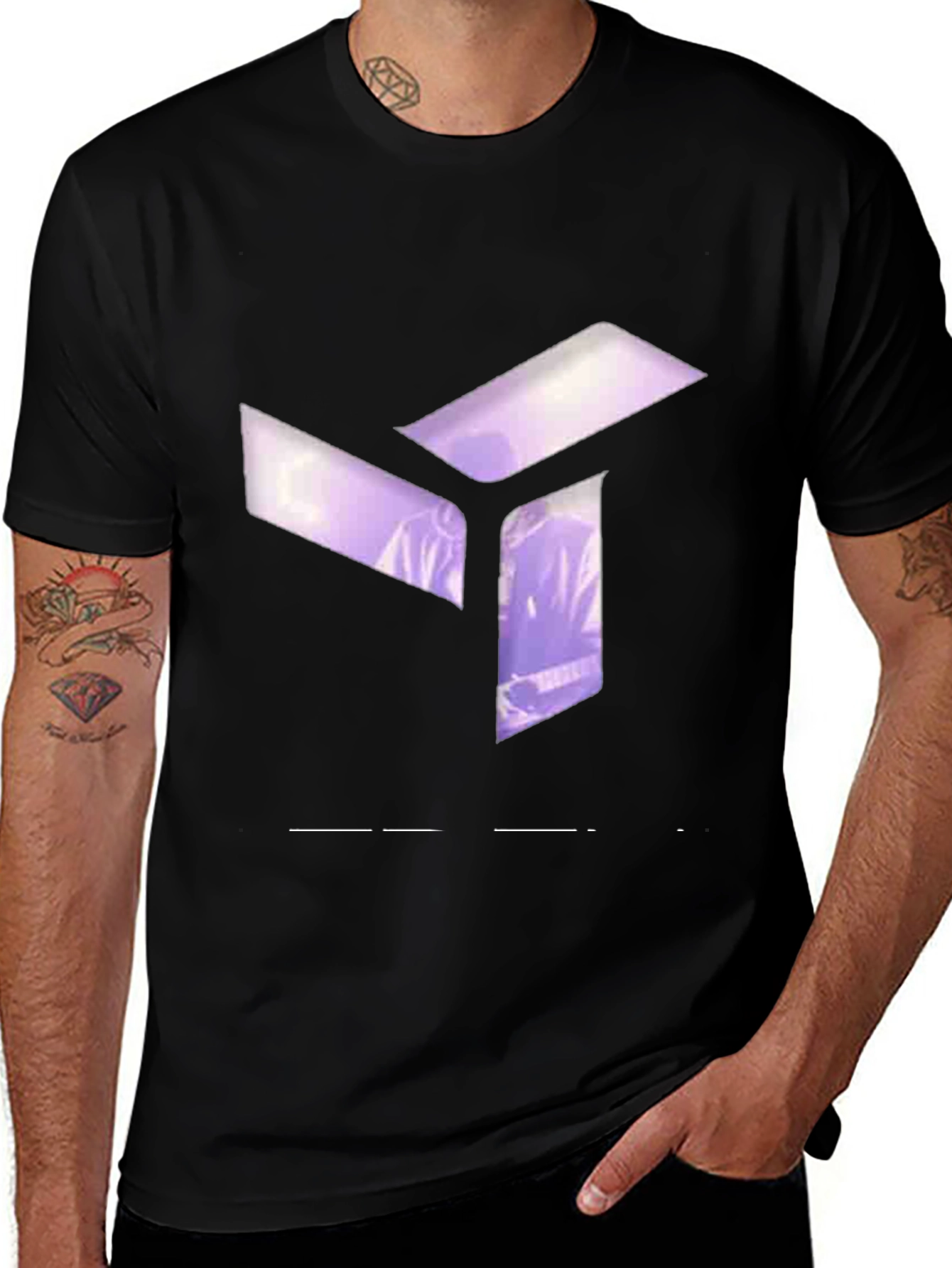 Variant 25 of Abstract Cube Graphic Black T-Shirt - Modern Style