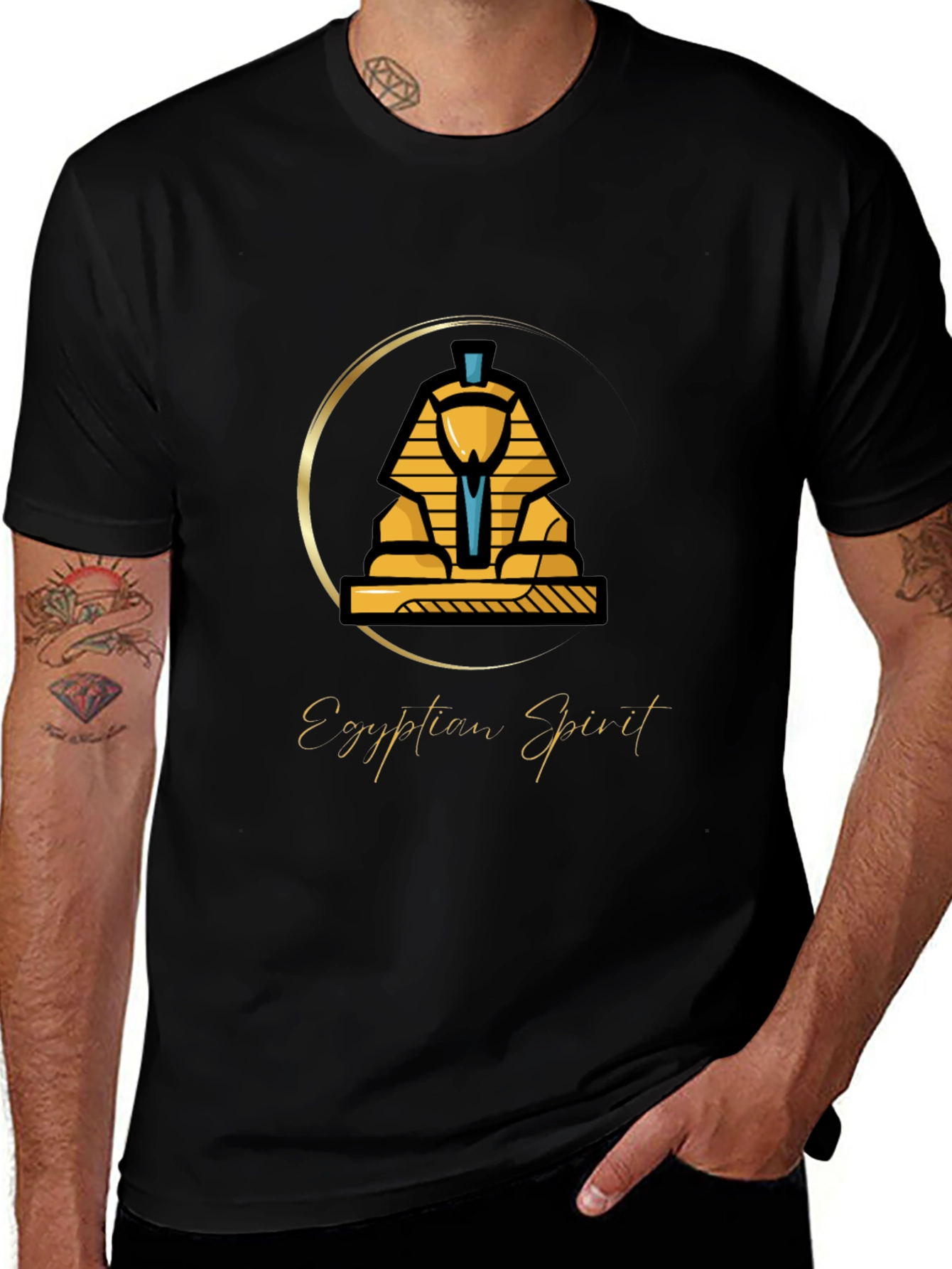 Egyptian Spirit Sphinx Graphic T-Shirt