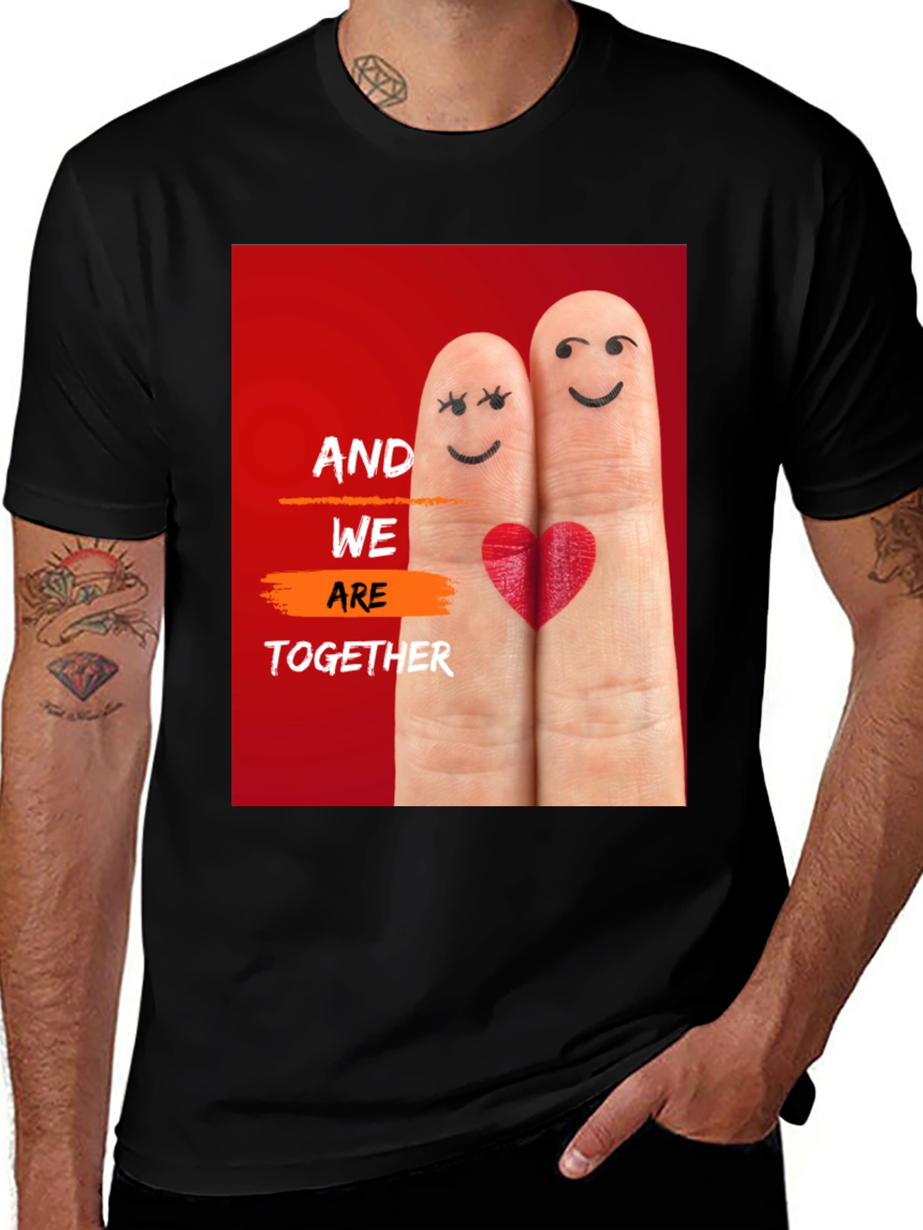 Couple's Fingerprint Heart T-Shirt - Together Forever!