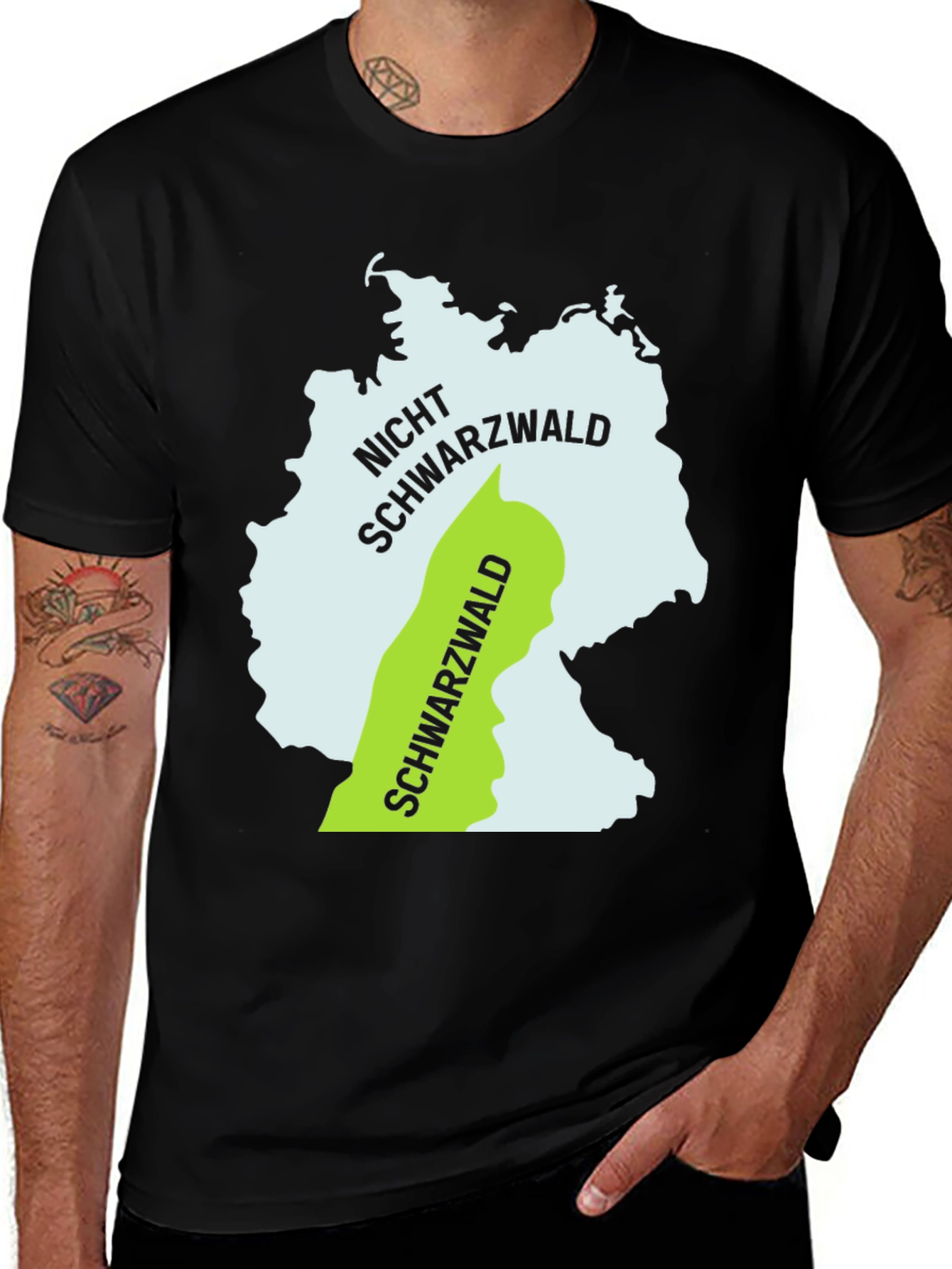 Black T-Shirt with Germany Map Design