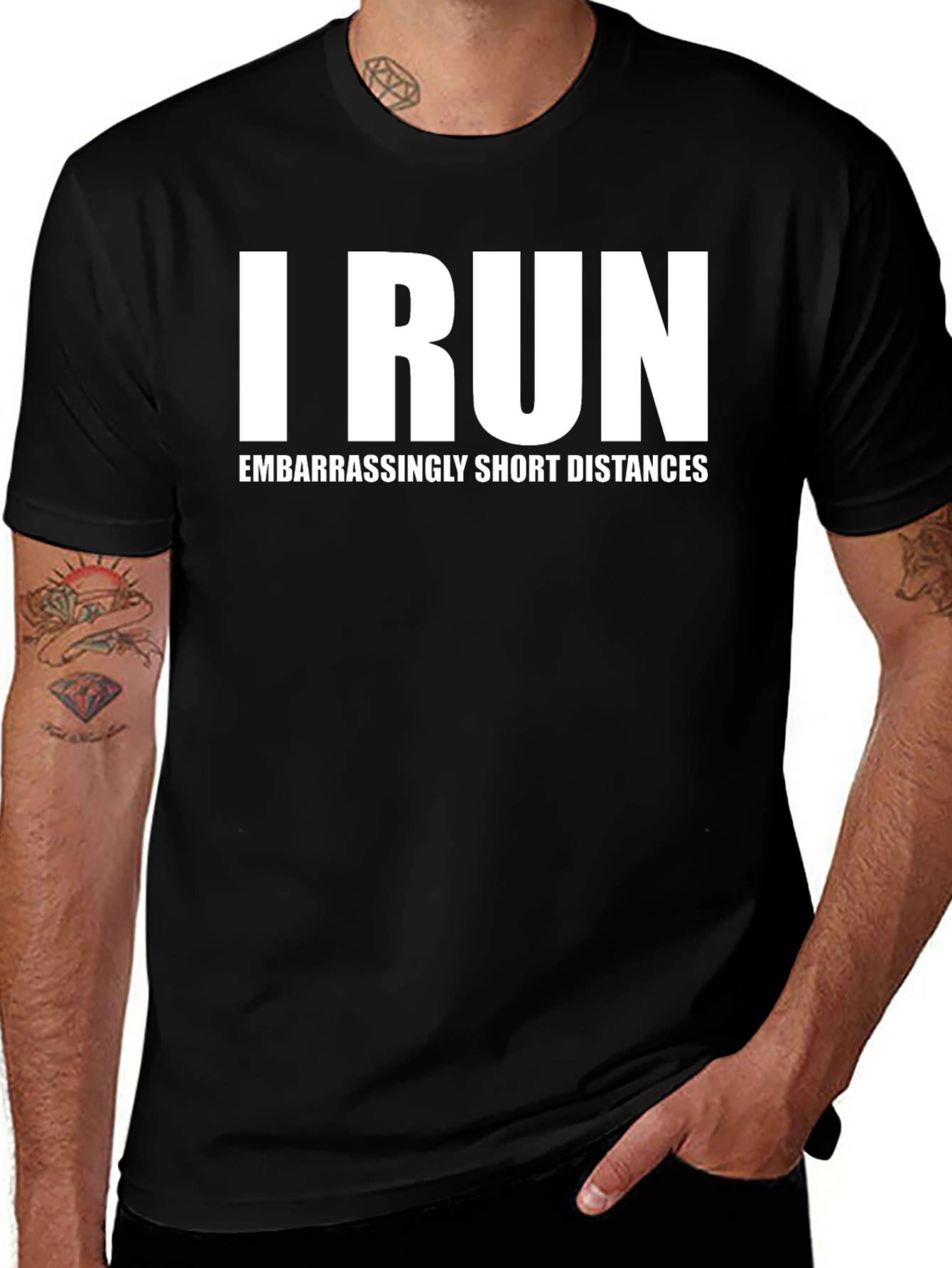 Variant 3 of Funny I Run Short Distances Black T-Shirt