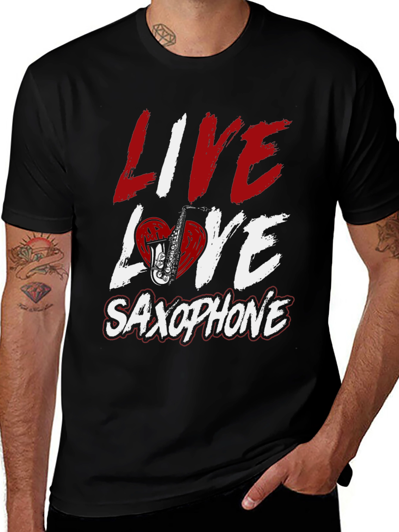 Variant 7 of Live Love Saxophone T-Shirt - Music Lover Tee