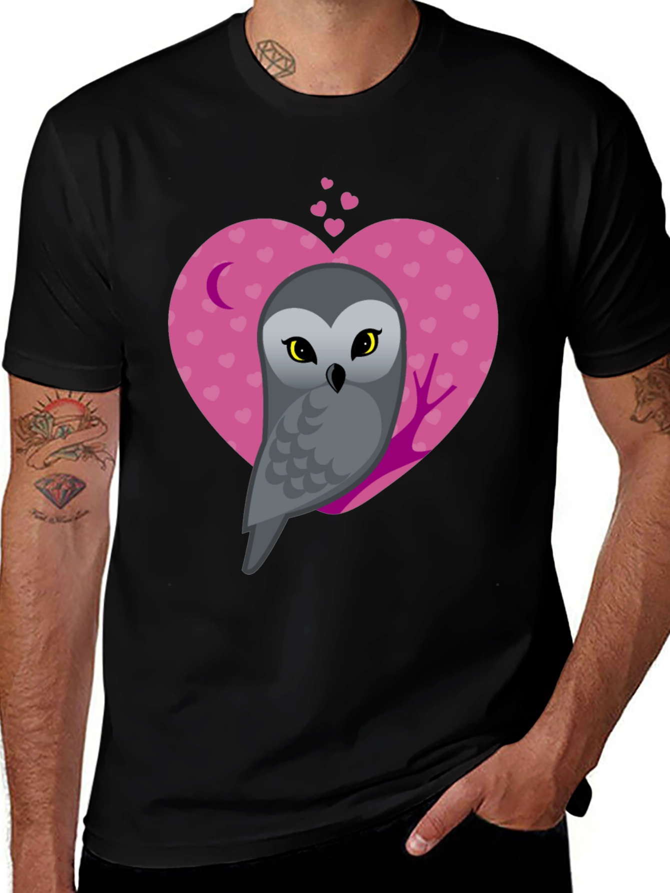 Variant 23 of Owl Love T-Shirt - Cute Heart Design