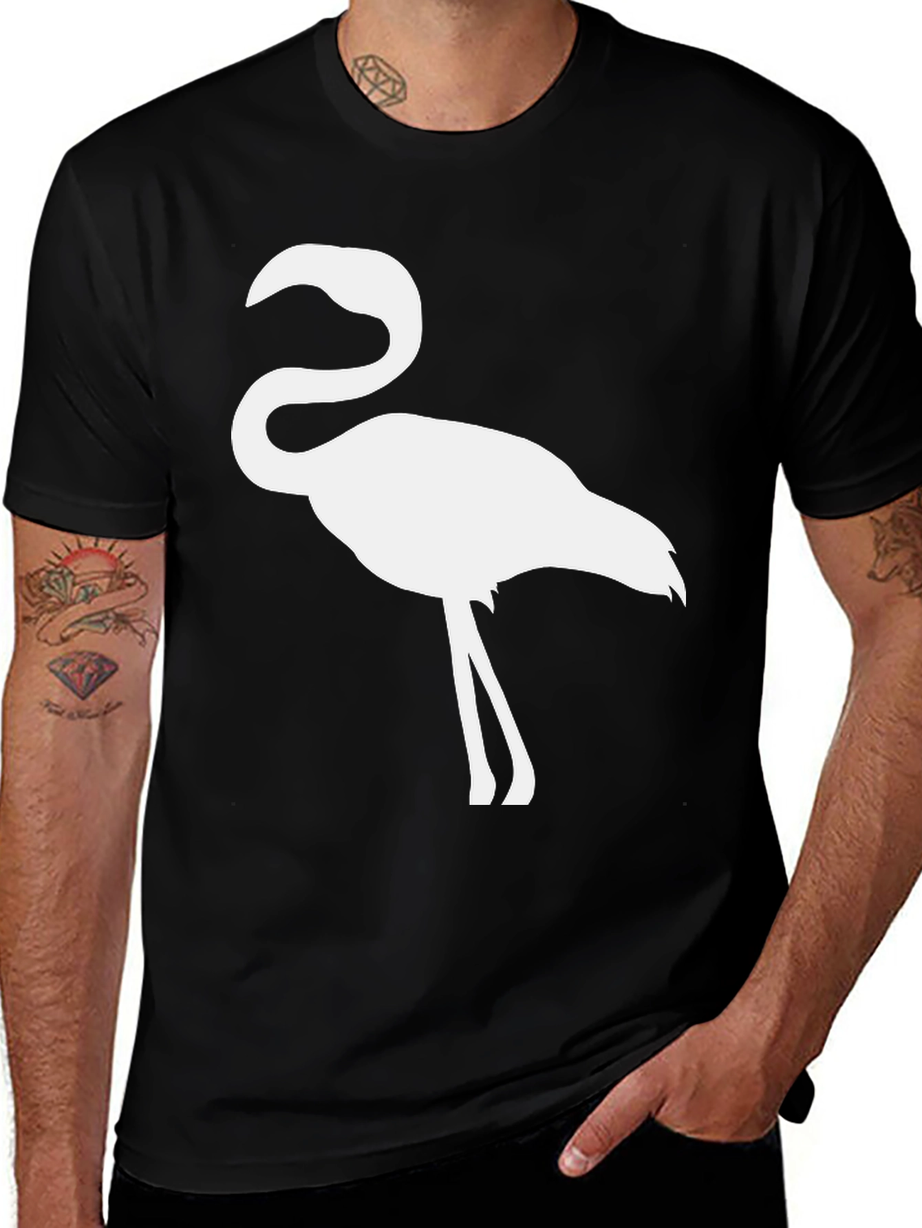 Variant 22 of Men's Black Flamingo Graphic Tee