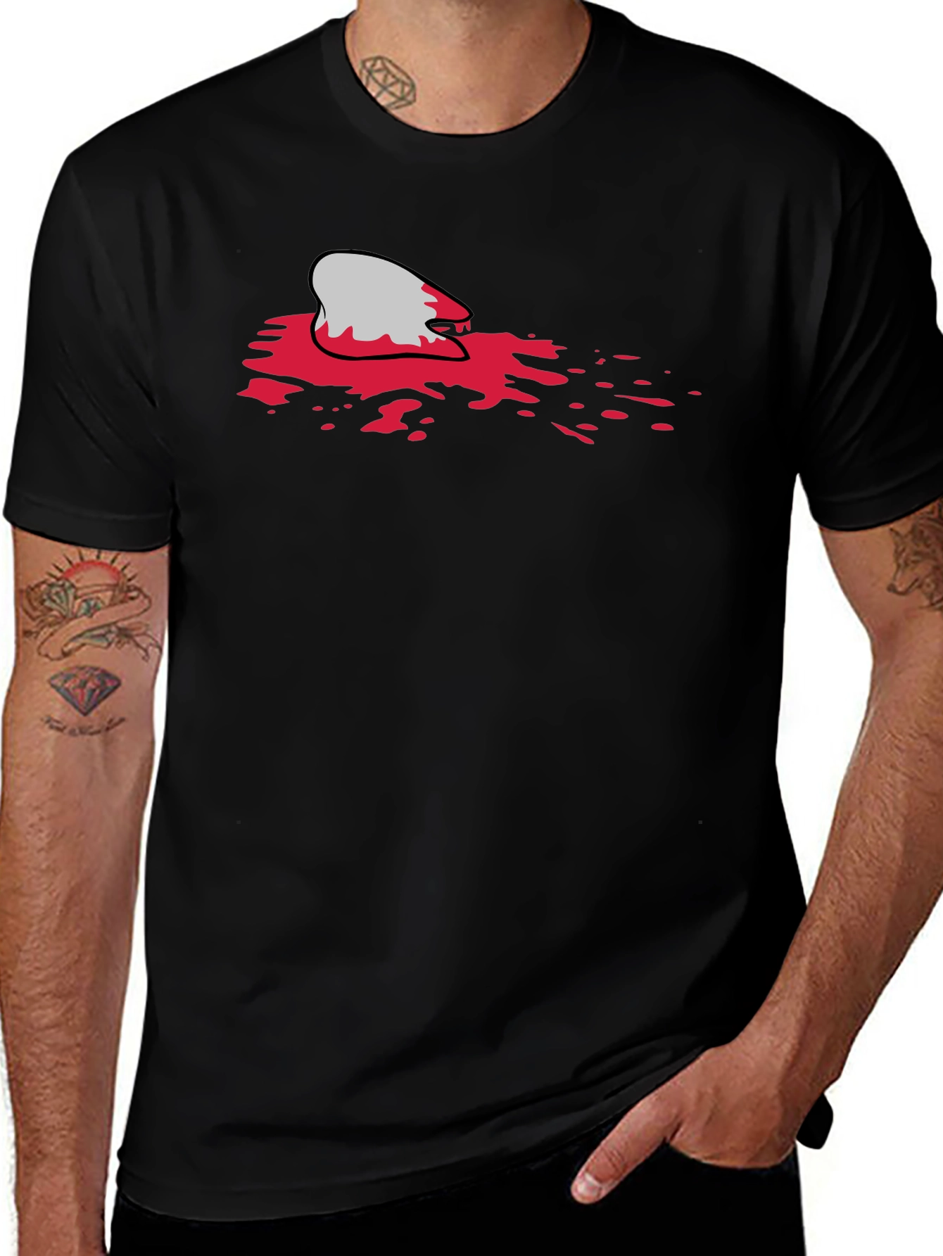 Variant 15 of Bloody Shark Bite Black T-Shirt - Unique Graphic Tee