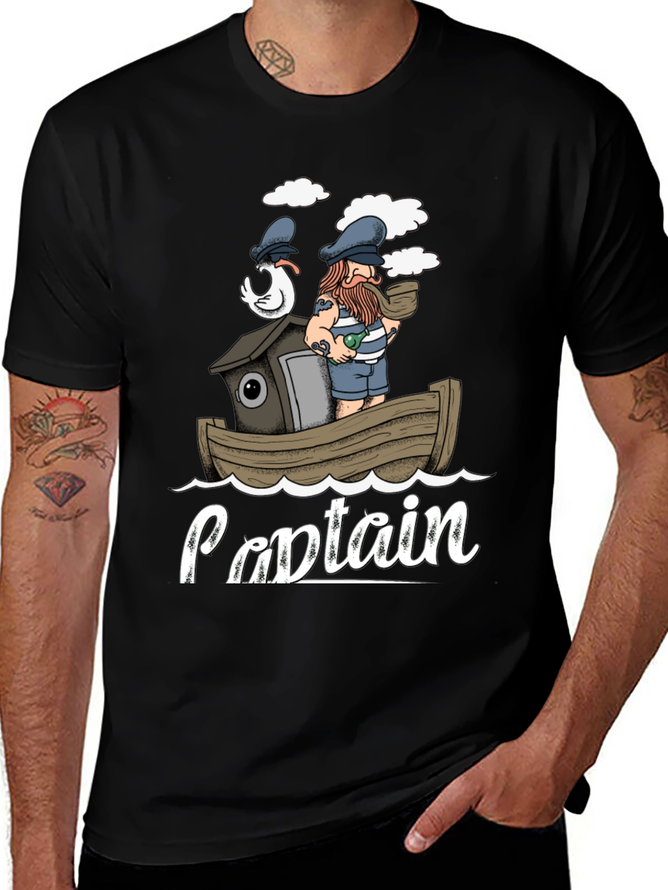 Variant 12 of Cartoon Captain Graphic T-Shirt