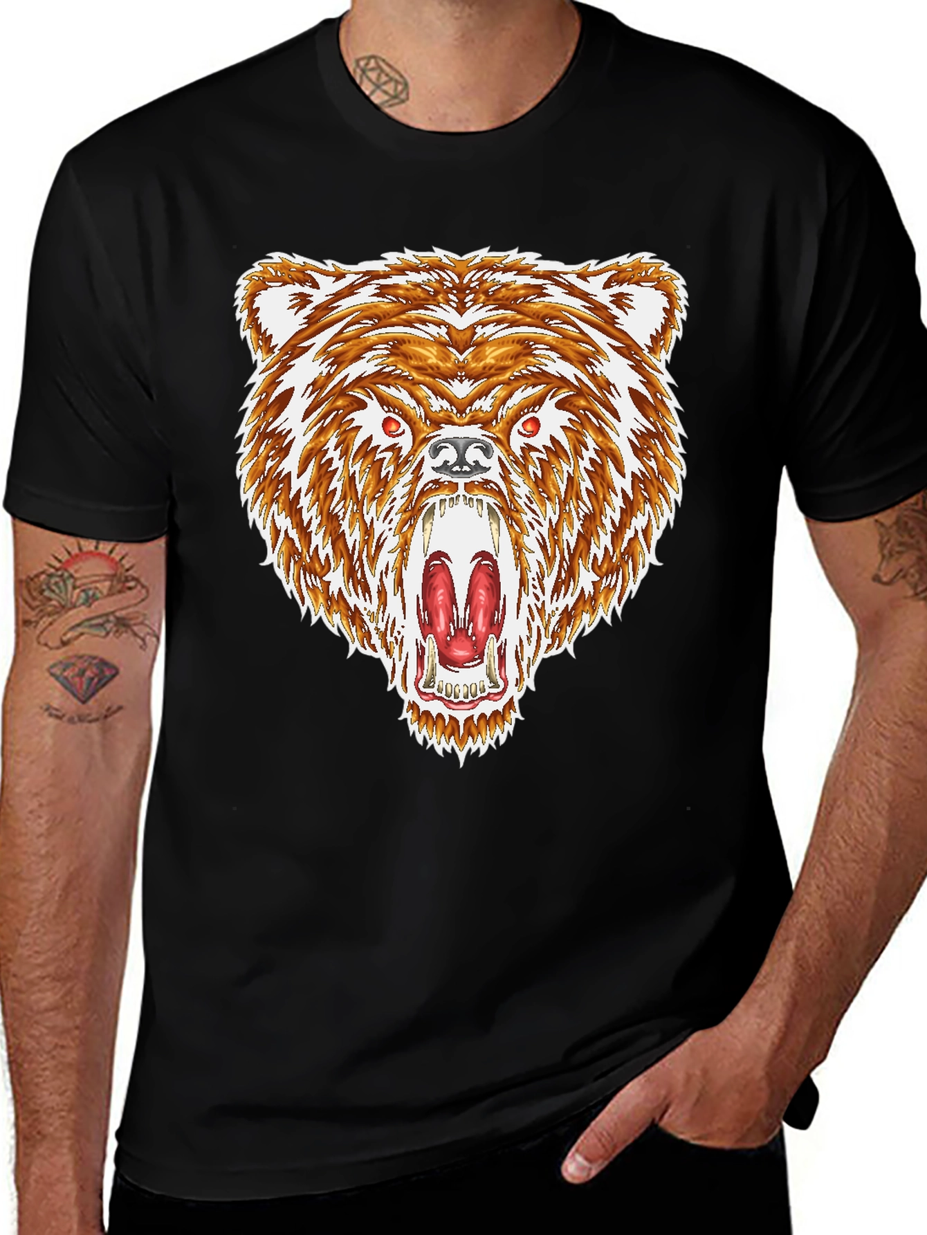 Variant 29 of Bear Graphic Black T-Shirt