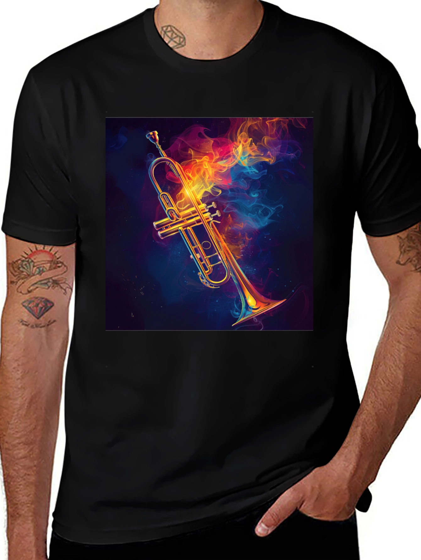 Variant 9 of Cool Trumpet Graphic Tee - Unique Design