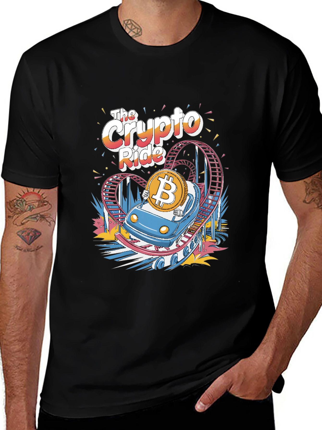 Crypto Ride T-Shirt - Bitcoin Roller Coaster Tee