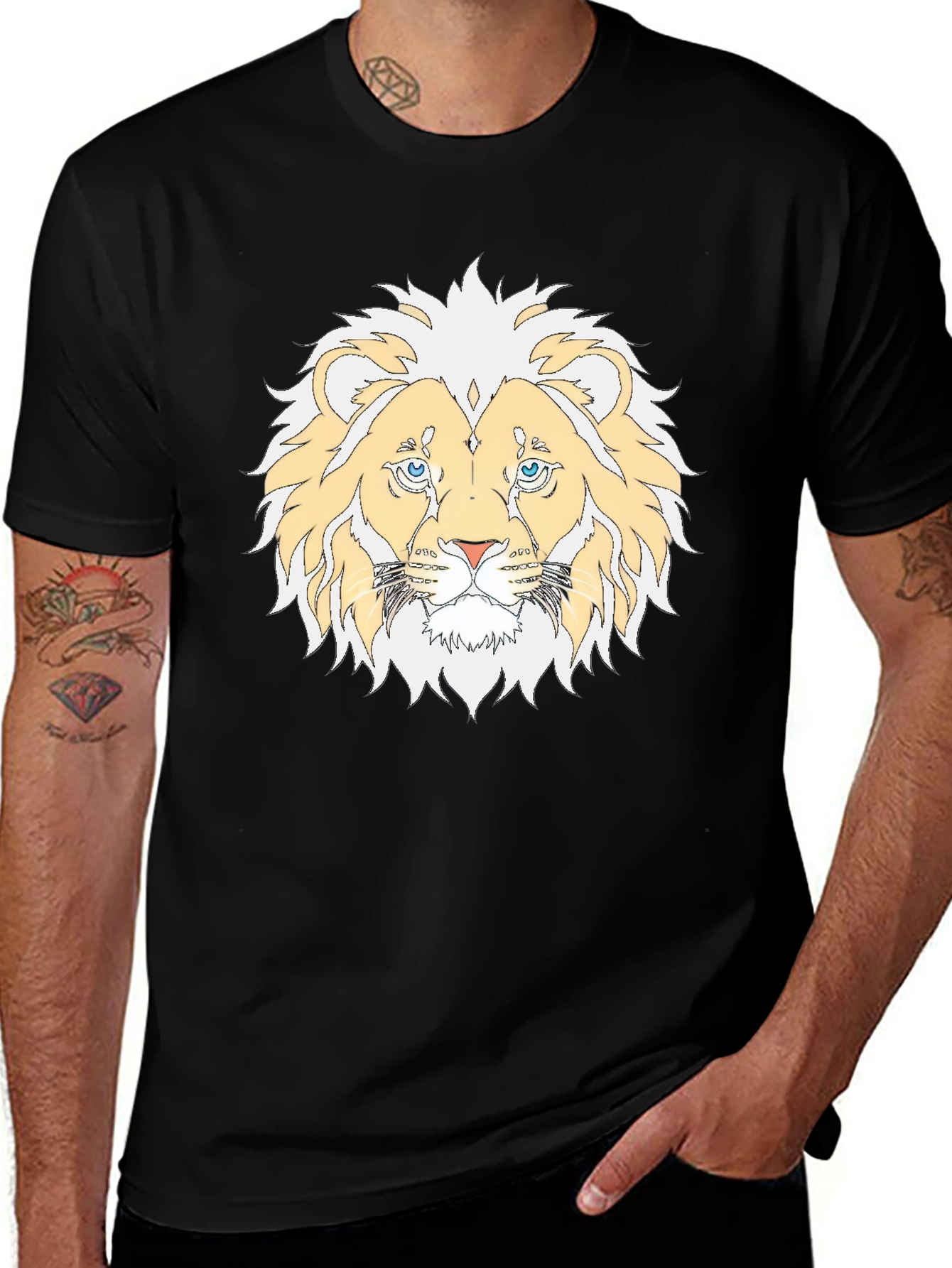 Variant 2 of Lion Graphic Black T-Shirt