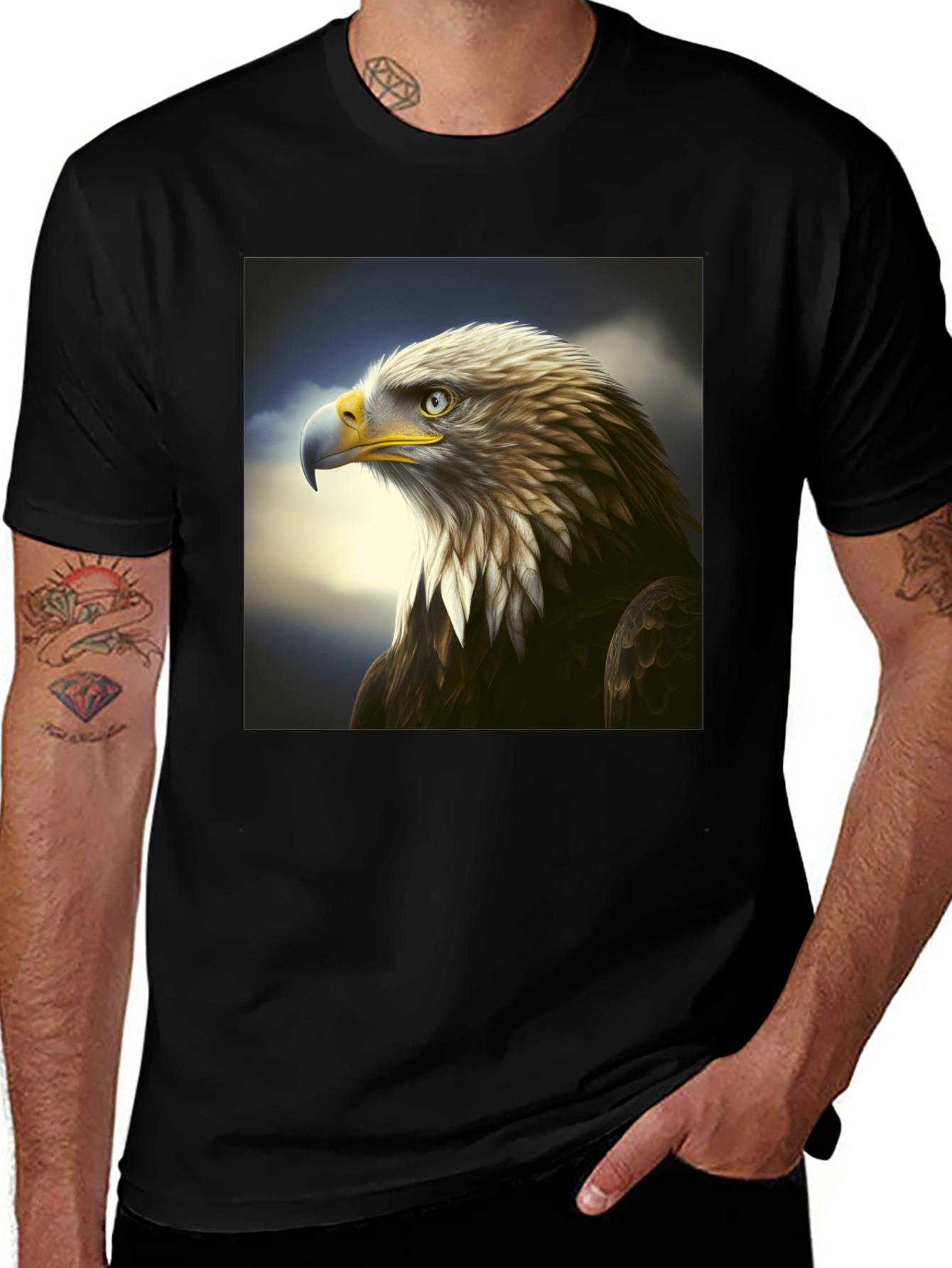 Variant 22 of Eagle Graphic Black T-Shirt